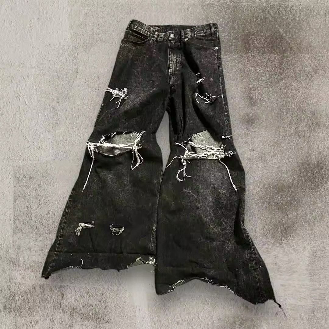 Jean × Vintage Ripped Baggy Jeans Size US 33 - 1 Thumbnail
