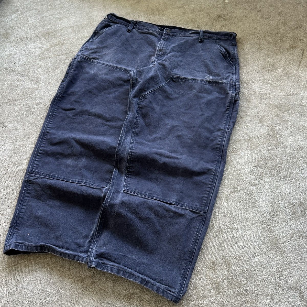 Vintage Baggy Double Knee Faded Workwear Pants Size US 42 / EU 58 - 3 Thumbnail