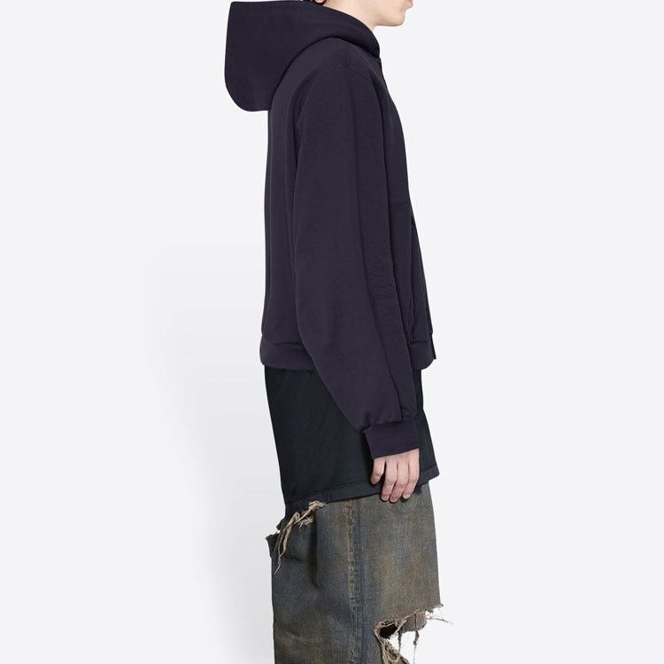 Balenciaga o1w1db10825 Tab Worn-Out Zip-Up Hoodie in Black Size US XL / EU 56 / 4 - 5 Thumbnail
