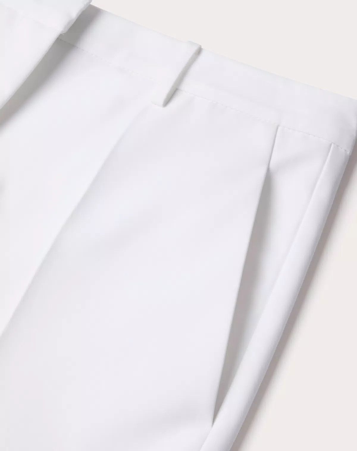 Valentino o1s1wg110525 Compact Popeline Trousers in White Size 27" / US 4 / IT 40 - 3 Thumbnail