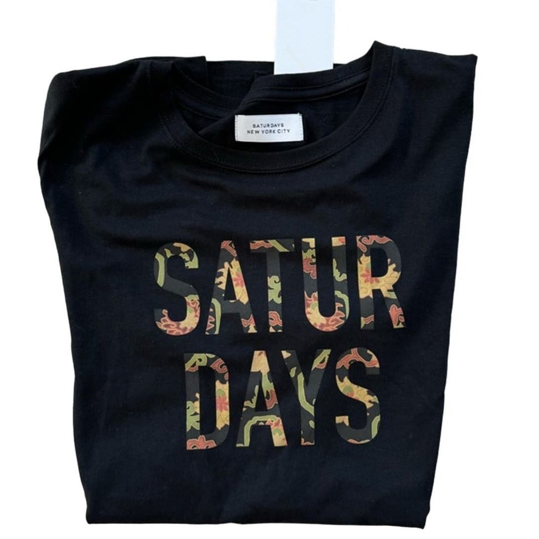 Saturdays NYC NWT Saturdays New York Logo T-Shirt Black/Camo 100% Cotton Size US S / EU 44-46 / 1 - 4 Thumbnail