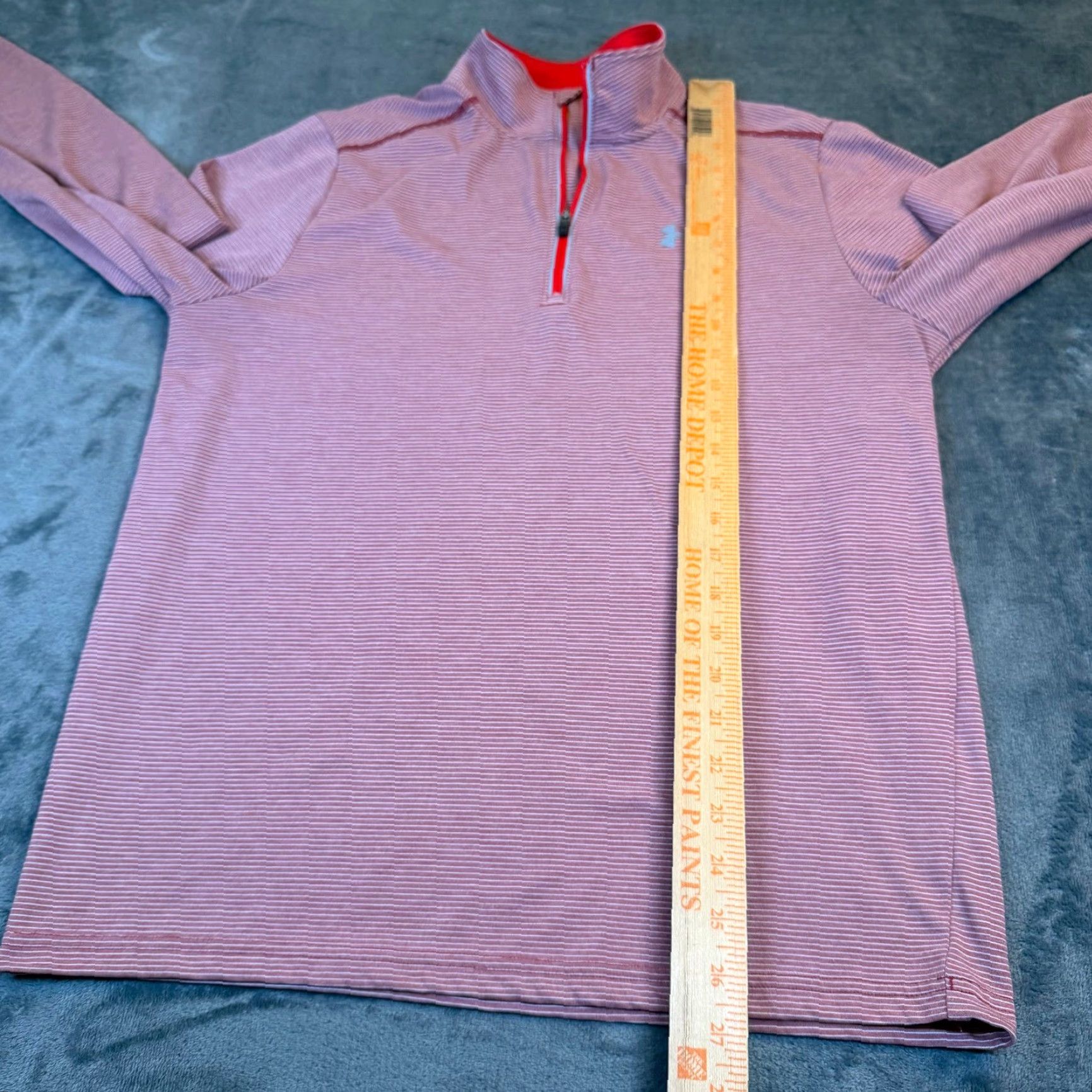 Under Armour Under Armour HeatGear Run Shirt Mens M 1/4 Zip Red Striped Pullover Long Sleeve Athletic Moisture Wicking breathable Zip up Size US M / EU 48-50 / 2 - 6 Thumbnail