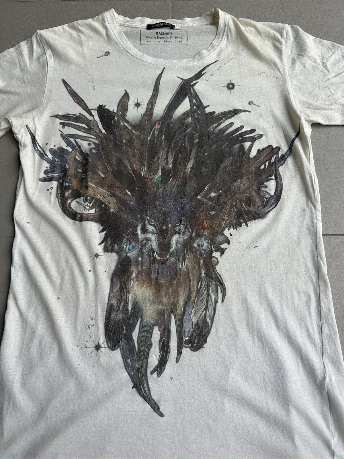Balmain Balmain AW11 by Decarnin Tribal wolf t-shirt Size US M / EU 48-50 / 2 - 5 Thumbnail