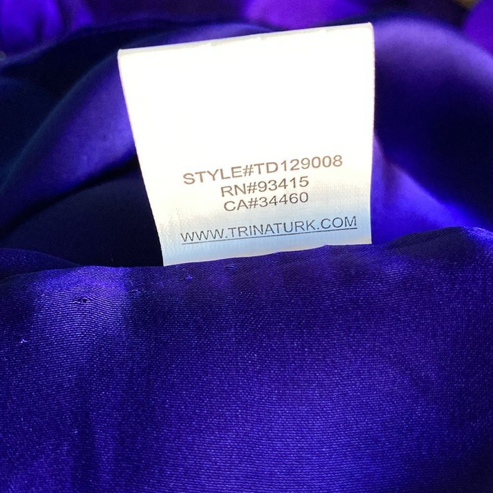 Trina Turk Trina Turk Womans Purple Silk Drape Neck Dress Size 12 Beade Size XL / US 12-14 / IT 48-50 - 9 Thumbnail