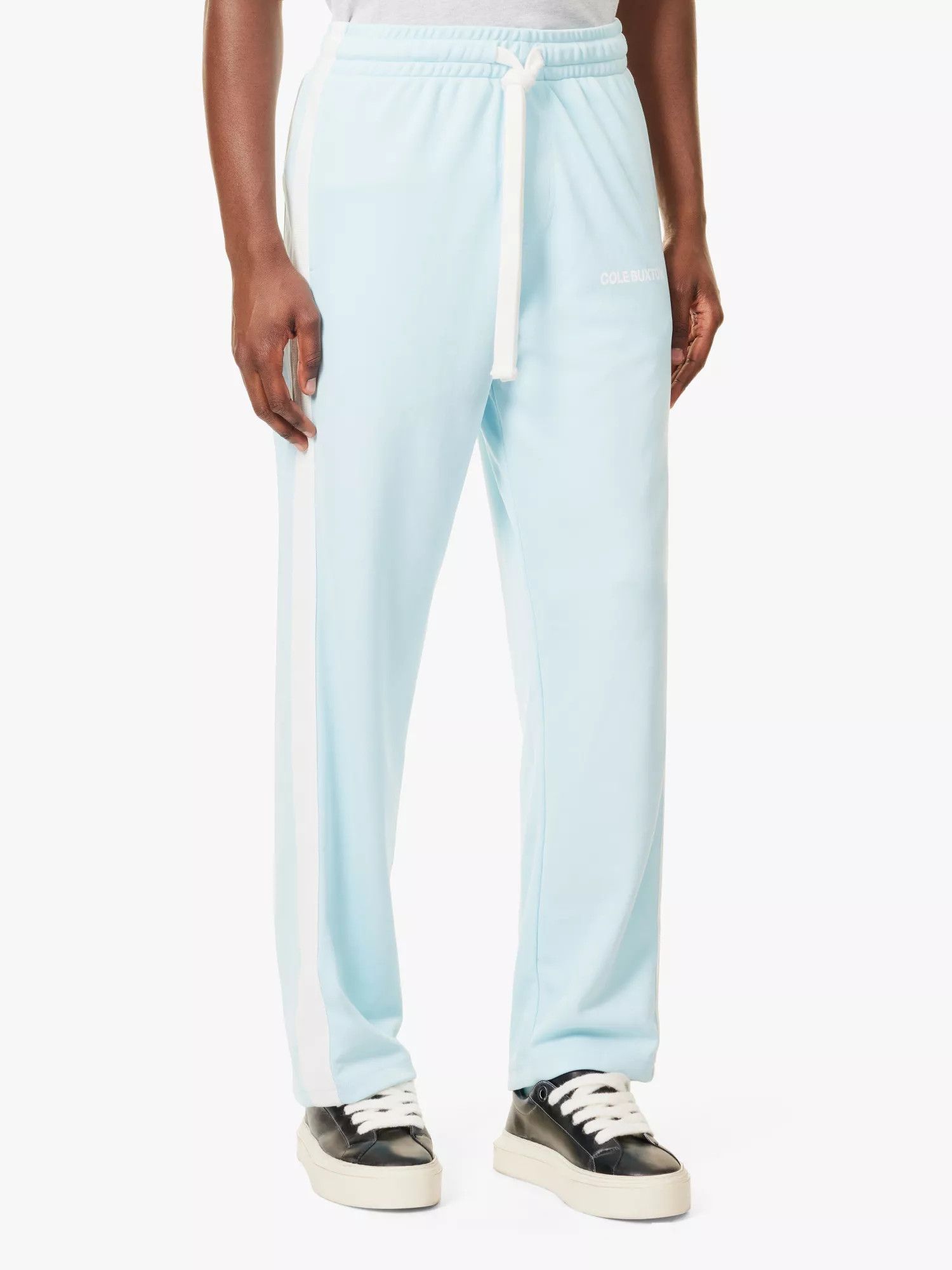 Cole Buxton Light Blue Tape Logo Track Pants Size US 32 / EU 48 - 2 Thumbnail
