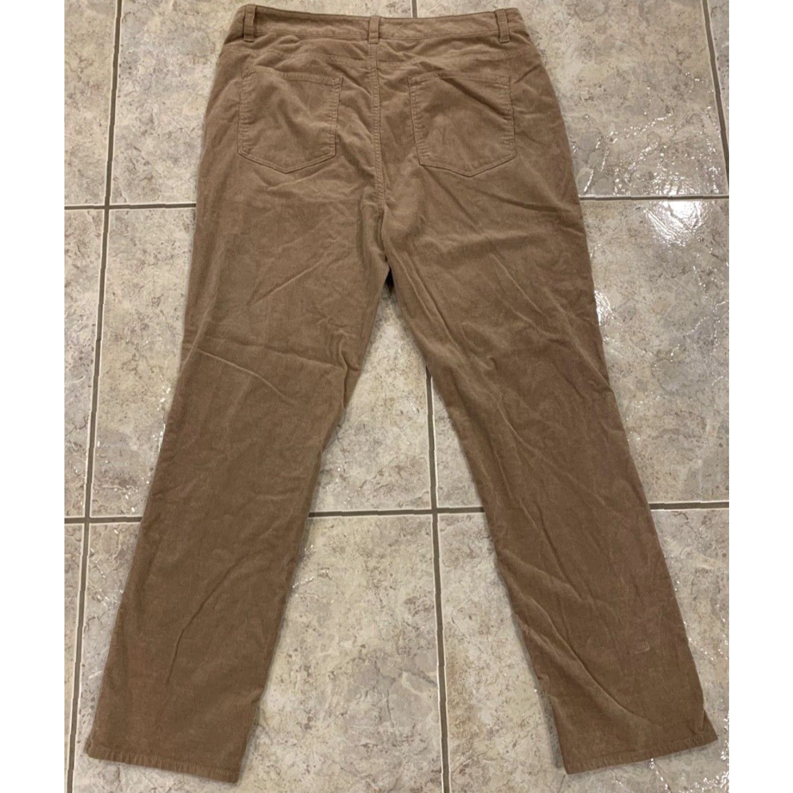 Talbots VINTAGE Women's 14 Talbots Beige High-Waist Straight Leg Stretch Corduroy Jeans 34X31 Size 36" / US 14 / IT 50 - 4 Thumbnail