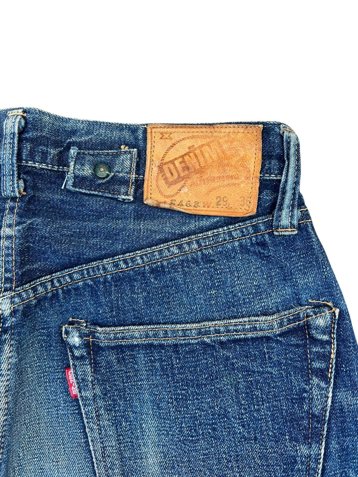 Denime Vintage 90s DENIME Japan Leather Patch Denim Selvedge Jeans Size US 29 - 19 Thumbnail