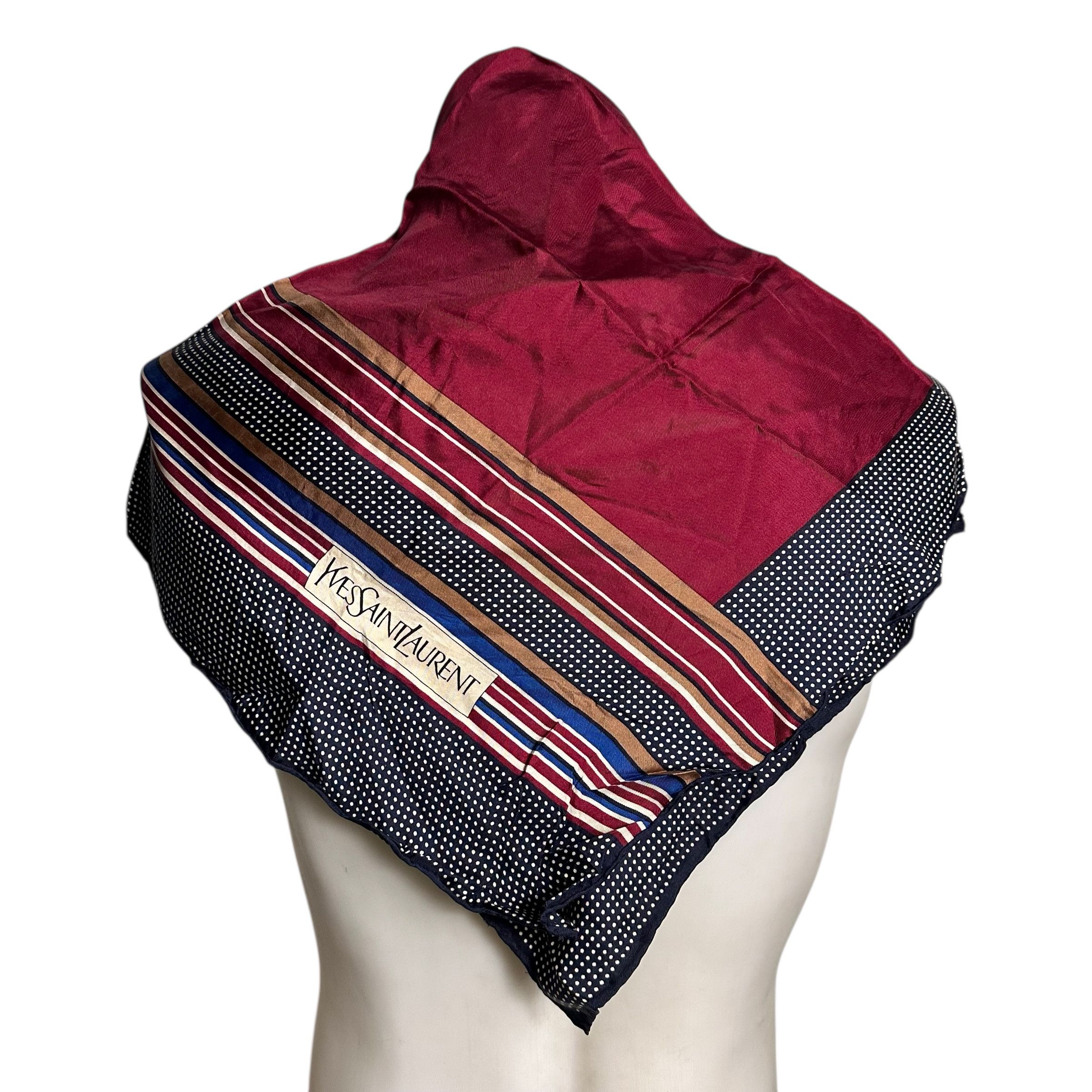 Silk Laundry × Vintage × Yves Saint Laurent 🔥RARE🔥YvesSaintLaurent YSL Silk Neckerchief Scarf Headband Size ONE SIZE - 1 Thumbnail