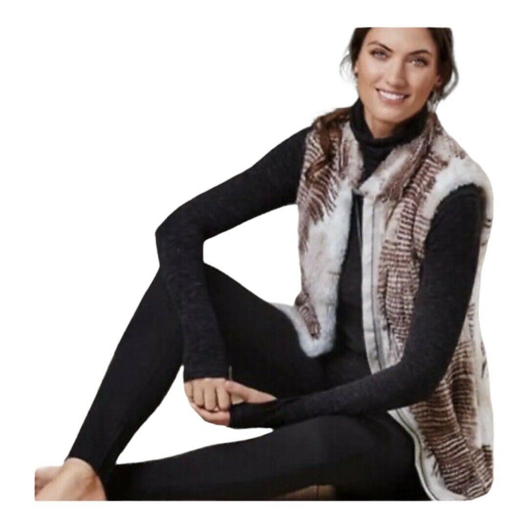 Designer Cabi Womens Aspen Faux Fur Vest Women's SMALL Full Zip Tan B Size S / US 4 / IT 40 - 3 Thumbnail