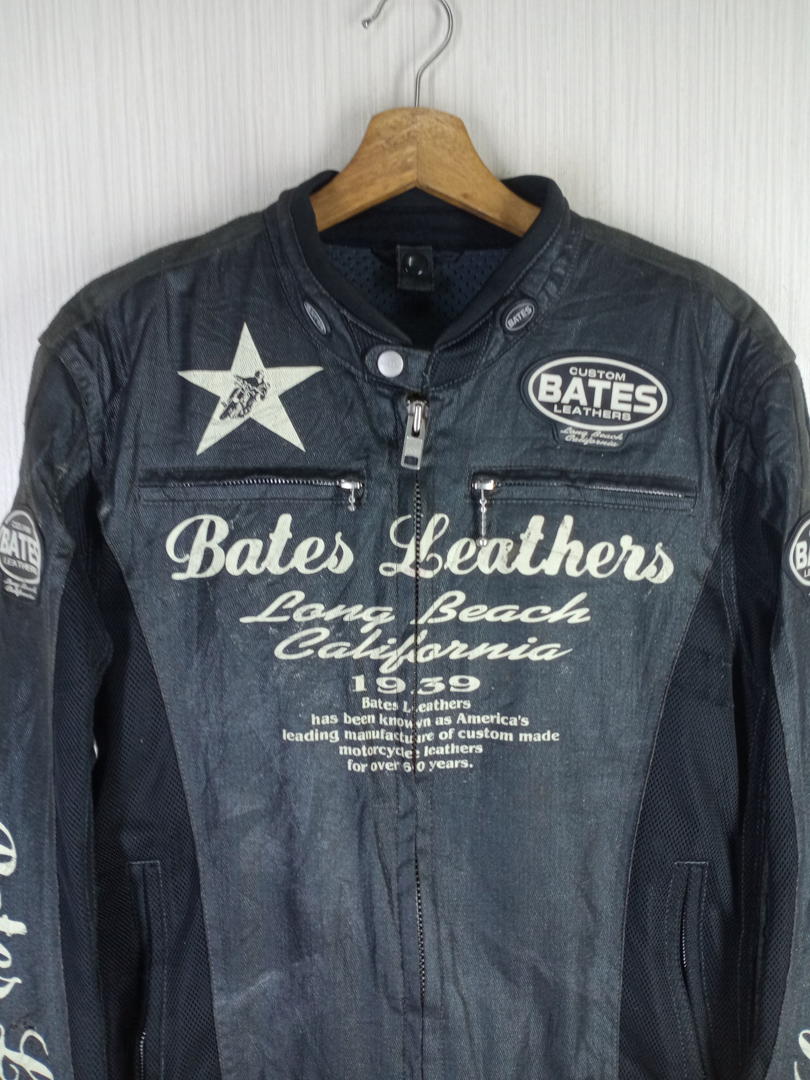 Bates Hats Custom Bates Leather Long Beach California Biker Jacket Size US XL / EU 56 / 4 - 6 Thumbnail