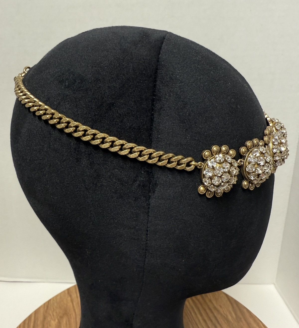 J.Crew J.Crew Vtg Gold Round Crystal Medallions Statement Necklace Size ONE SIZE - 9 Thumbnail