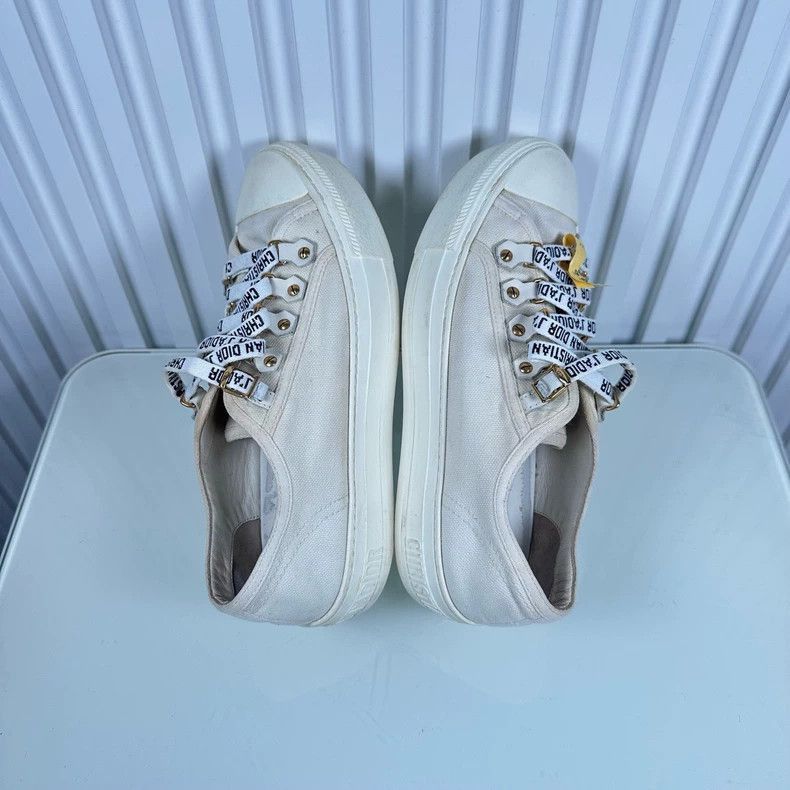 Dior Dior White Canvas Sneakers Size 35.5-2506 Size US 4.5 / IT 34.5 - 4 Thumbnail