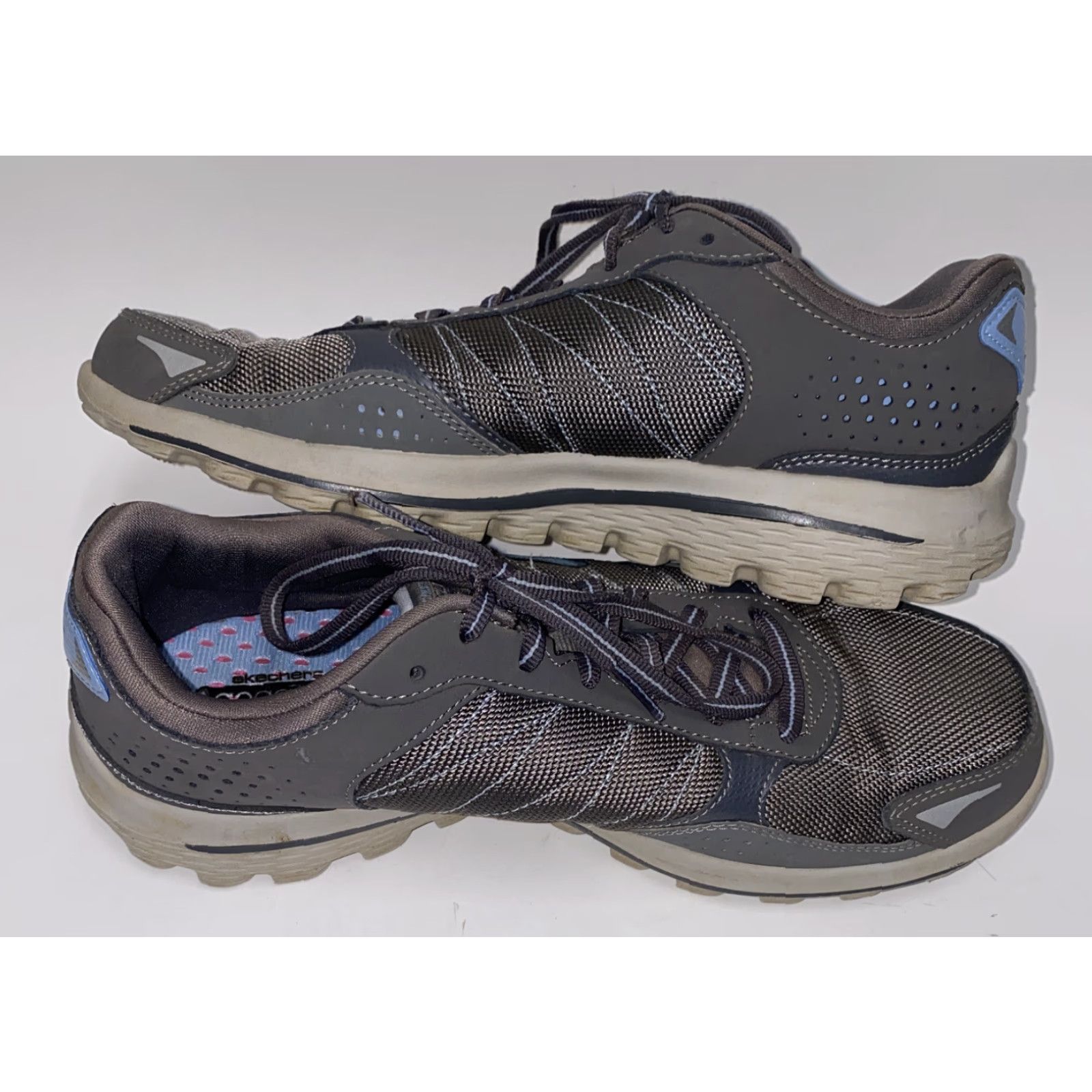 SKECHERS SKECHERS Sneaker Women Gray/Blue Lace-Up Athletic Low Top Size 8 US Womens, Shoe 8, Gray, Low Top, Athletic Sneaker, Skechers, Womens Shoes Size US 5 / IT 35 - 4 Thumbnail