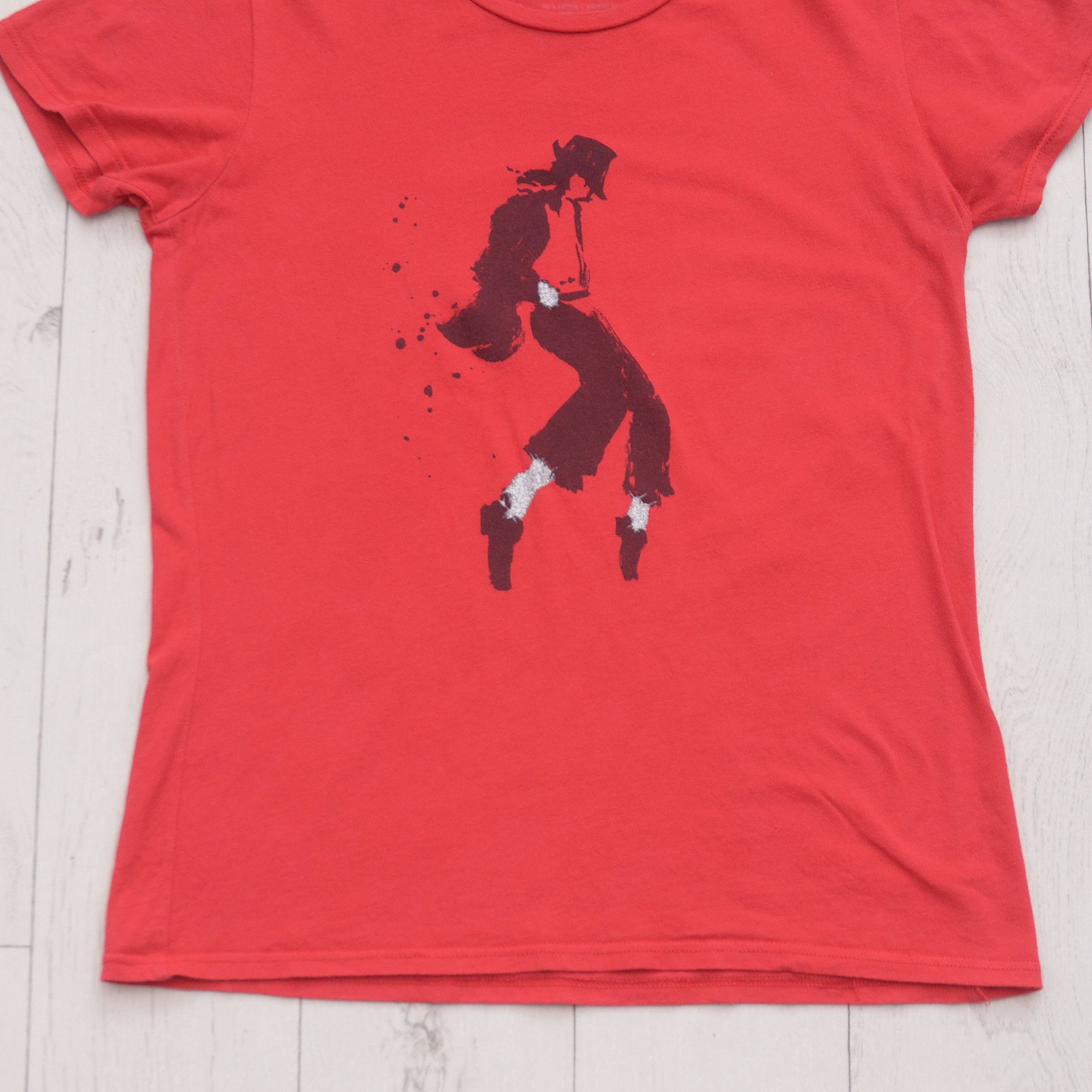 Michael Jackson × Vintage MJ THE MUSICAL Fitted Logo Michael Jackson Tee Red Y2K Size M / US 6-8 / IT 42-44 - 3 Thumbnail