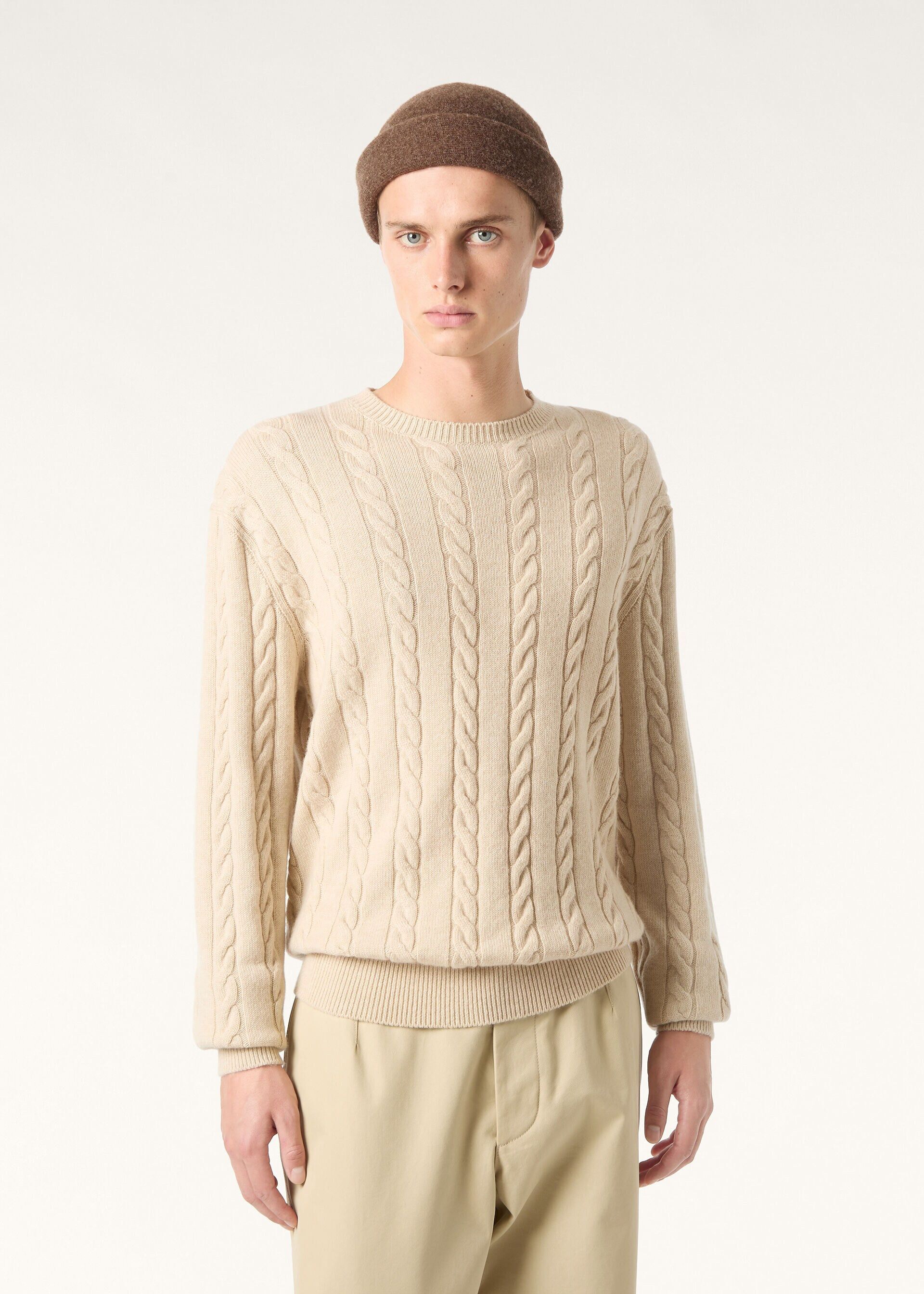 Loro Piana os11x0226 FAQ4517 Cedar Crewneck Sweater in Natural Melange Size US M / EU 48-50 / 2 - 4 Thumbnail
