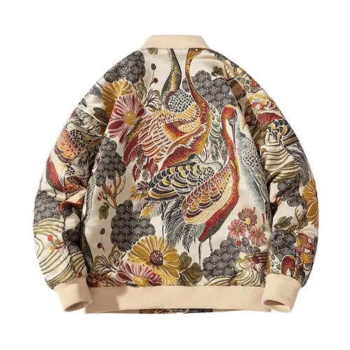 VIBE Floral Graphic Embroidery Jacket, Sukajan Souvenir Jacket Size US L / EU 52-54 / 3 - 1 Thumbnail