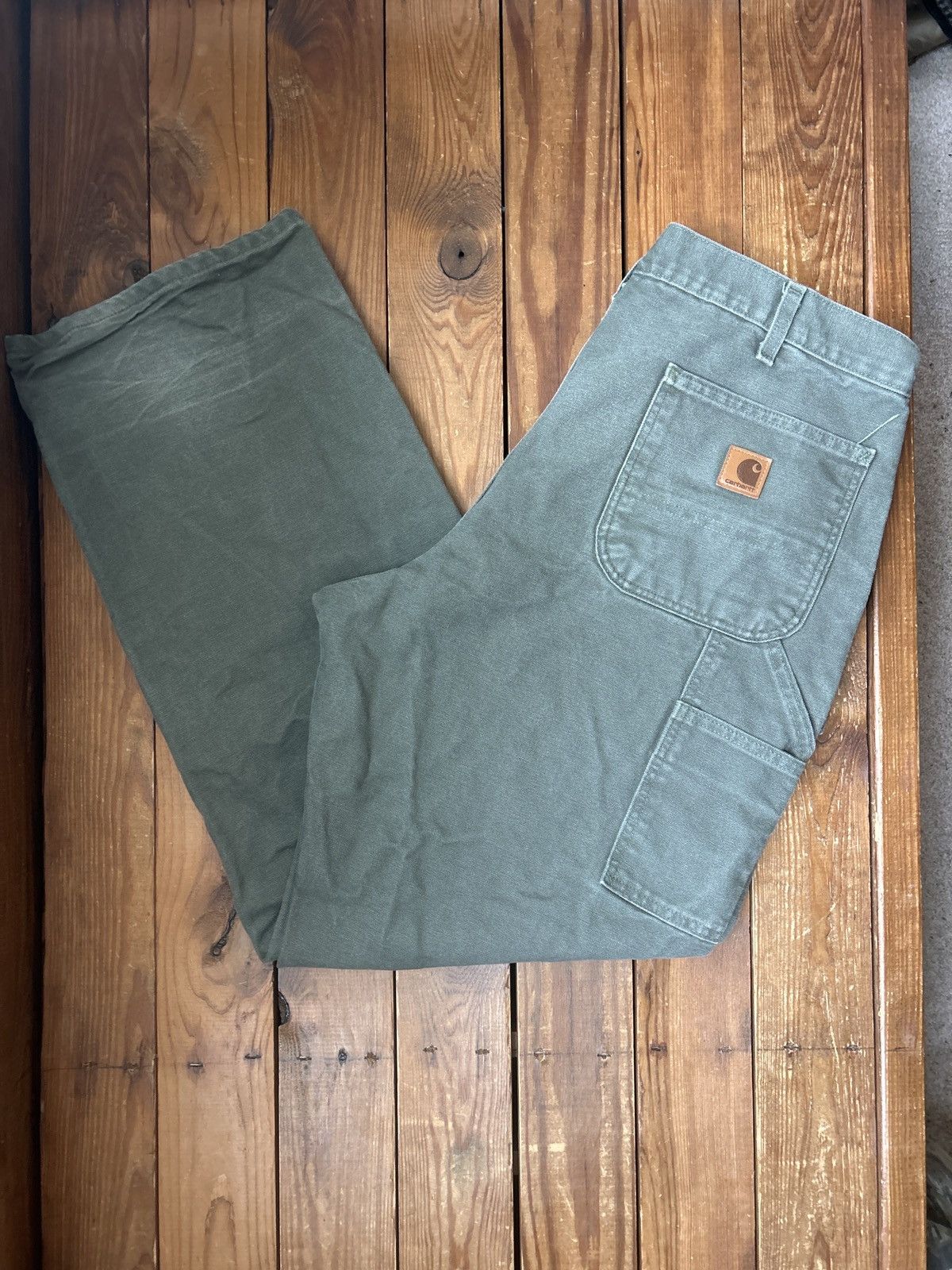 Carhartt × Vintage Vintage Carhartt Green Carpenter Pants Size US 36 / EU 52 - 1 Thumbnail