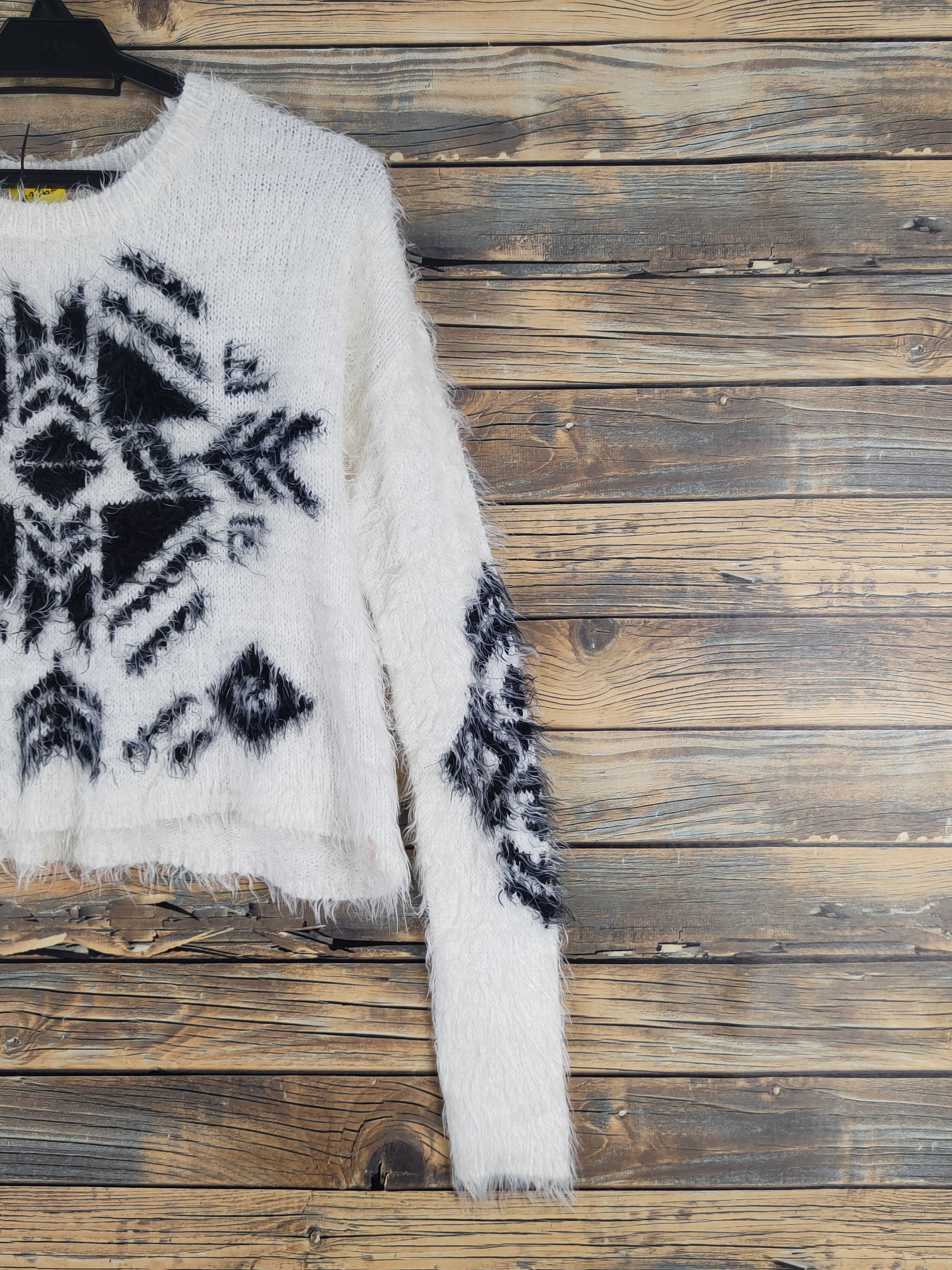 Homespun Knitwear Hollister Ivory Shag Shaggy Fur Mohair Knitwear #W1665 Size M / US 6-8 / IT 42-44 - 6 Thumbnail