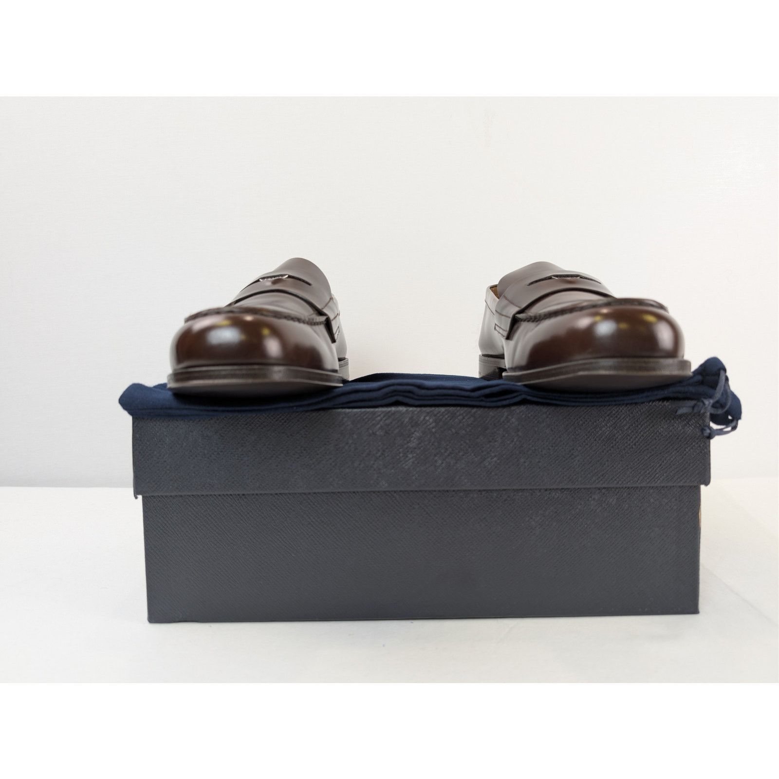 Prada o1rshd1 Brushed Leather Loafers Boots in Bruciato Size US 11.5 / EU 44-45 - 18 Thumbnail
