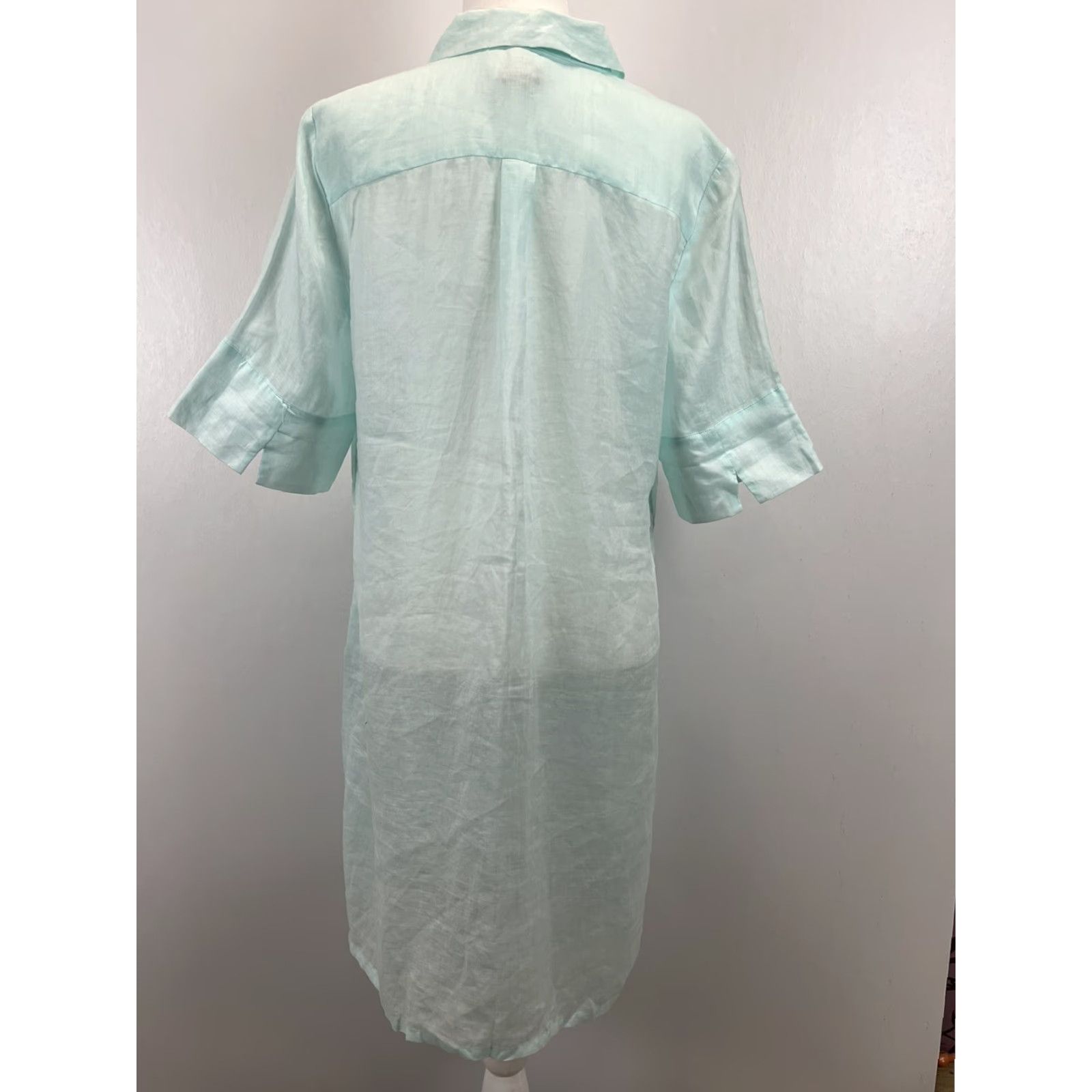 Vintage NEW! Chico's Sheer Aqua Grosgrain Trim Tunic Shirt Dress Size L Beach Womens Size L / US 10 / IT 46 - 2 Thumbnail