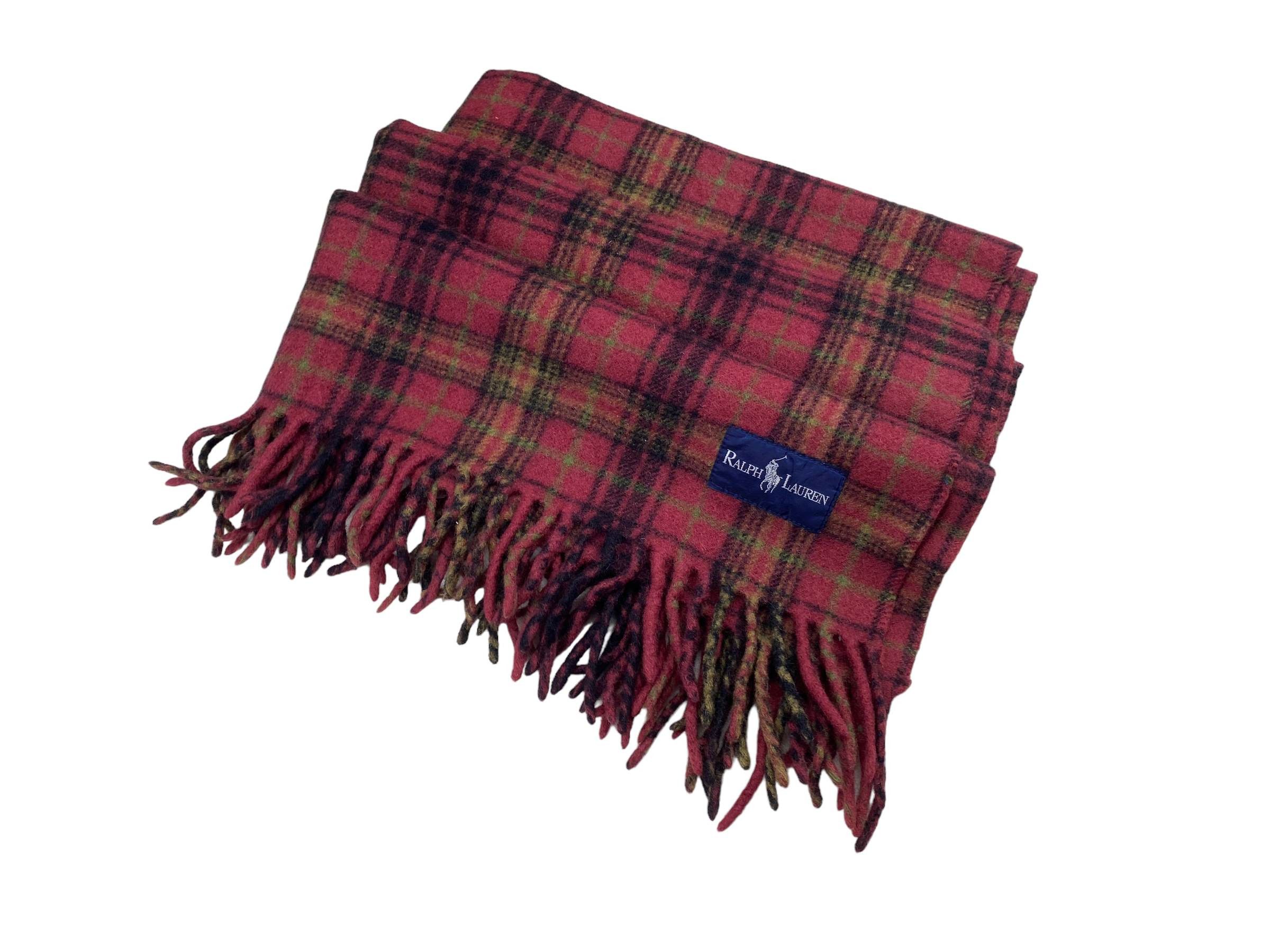 Ralph Lauren × Vintage Ralph Lauren scarf Checkered Pure New Wool Vintage Scarves Size ONE SIZE - 4 Thumbnail