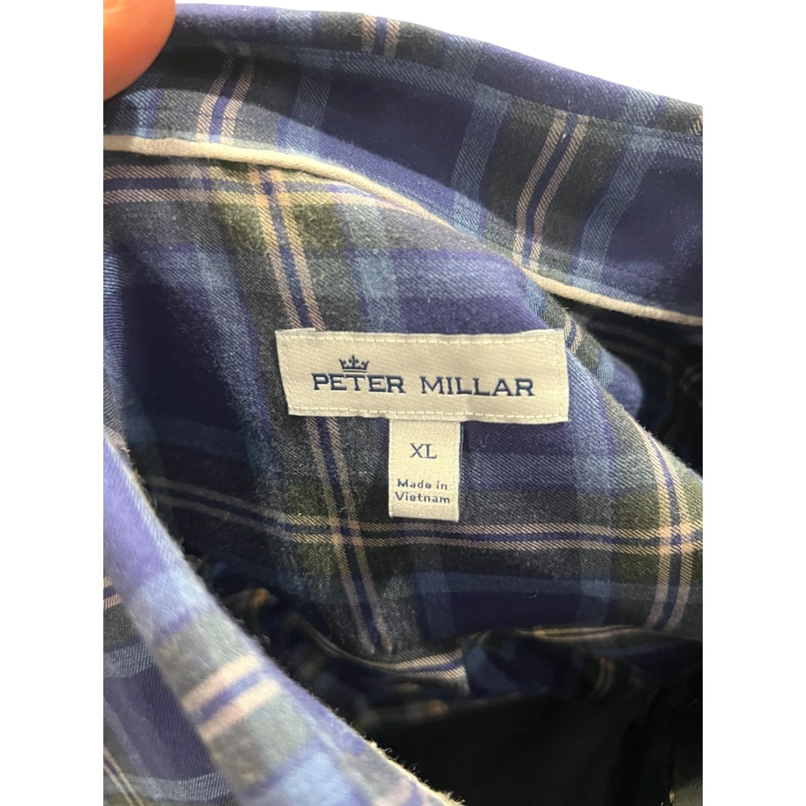 Peter Millar Peter Millar Shirt Mens XL Blue Plaid Long Sleeve Button-Up Soft Cotton Size US XL / EU 56 / 4 - 7 Thumbnail