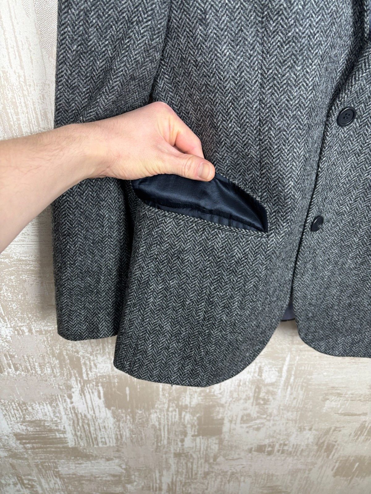 H&M H&M Moon Wool Tweed Herringbone Elbow Pads Blazer EU 48 Size 38R - 6 Thumbnail