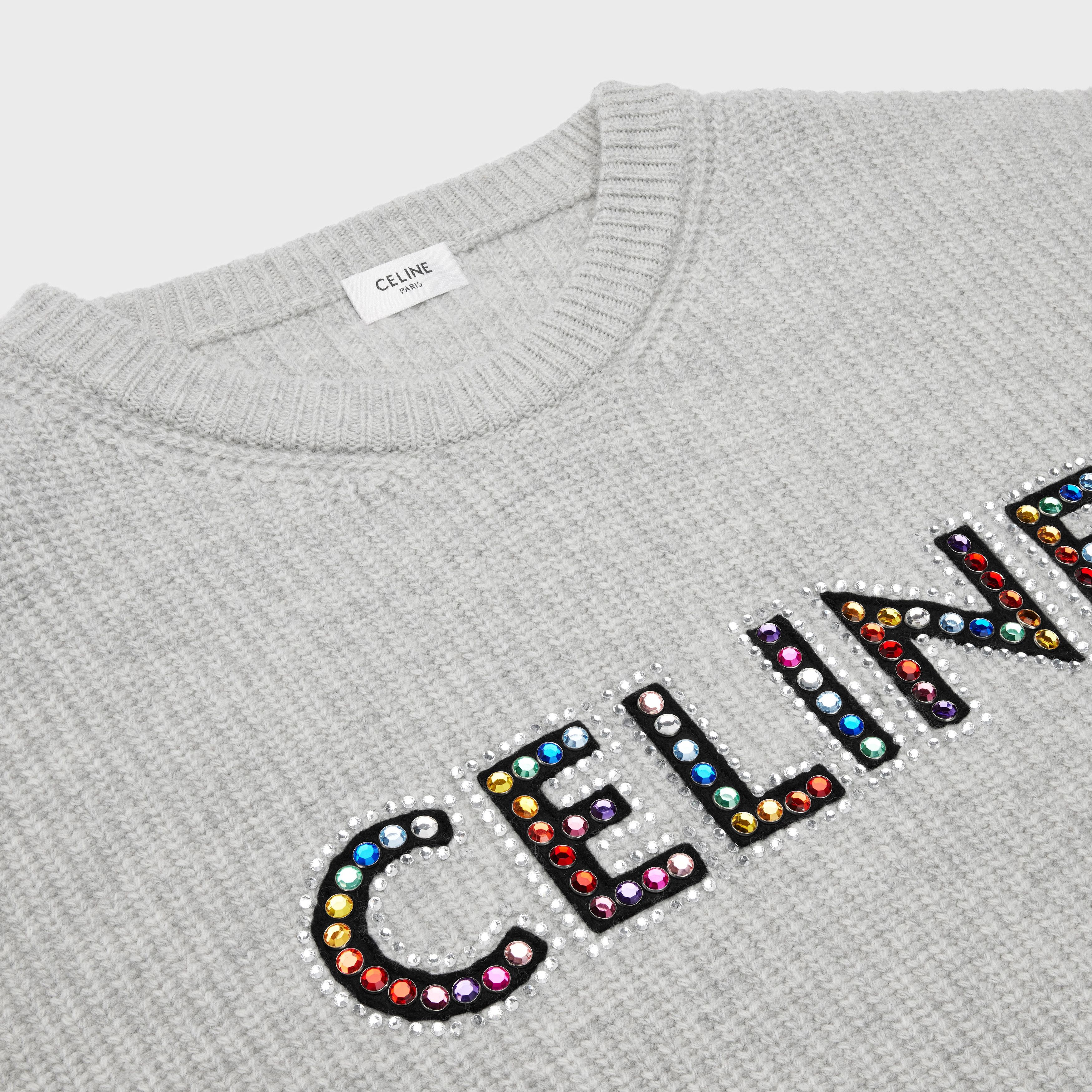 Celine os11x0724 Oversized Embroidered Sweater in Grey Size US M / EU 48-50 / 2 - 3 Thumbnail