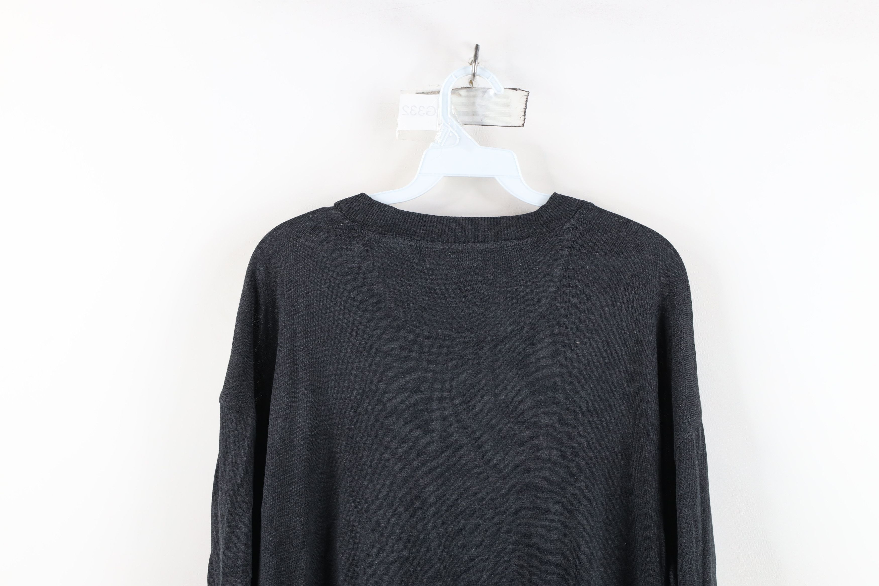 Vintage Vintage 90s Streetwear Blank Boxy Fit Silk Knit T-Shirt Gray Size L / US 10 / IT 46 - 15 Thumbnail