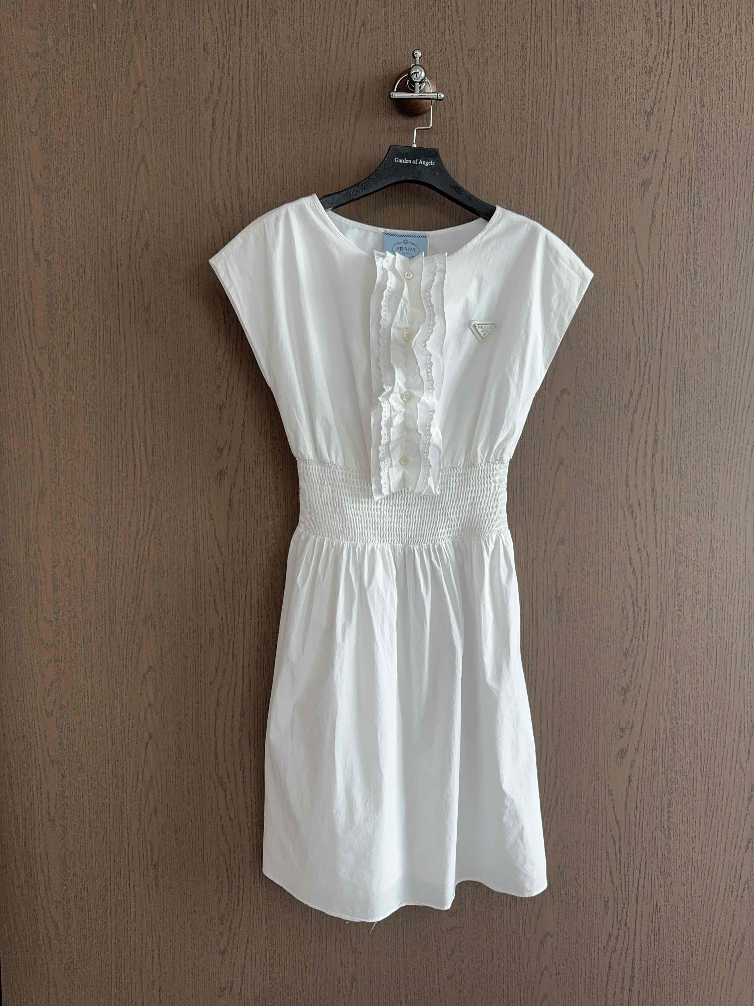 Prada Prada Triangle Logo Cotton Dress Size 40 Size S / US 4 / IT 40 - 1 Thumbnail