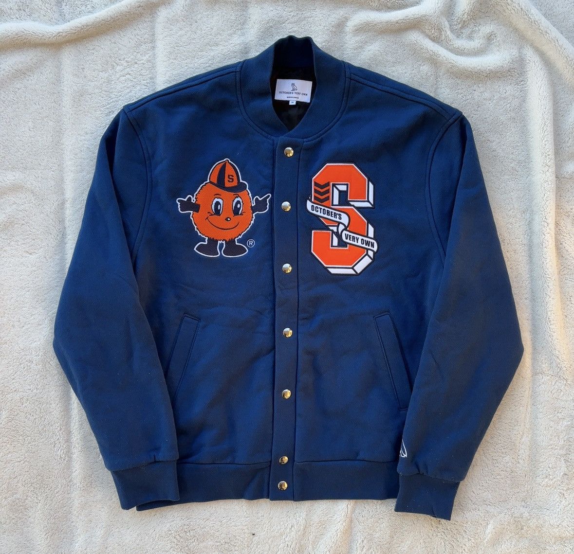October's Very Own OVO x Oranges Blue Fleece Varsity Jacket Size US L / EU 52-54 / 3 - 1 Thumbnail