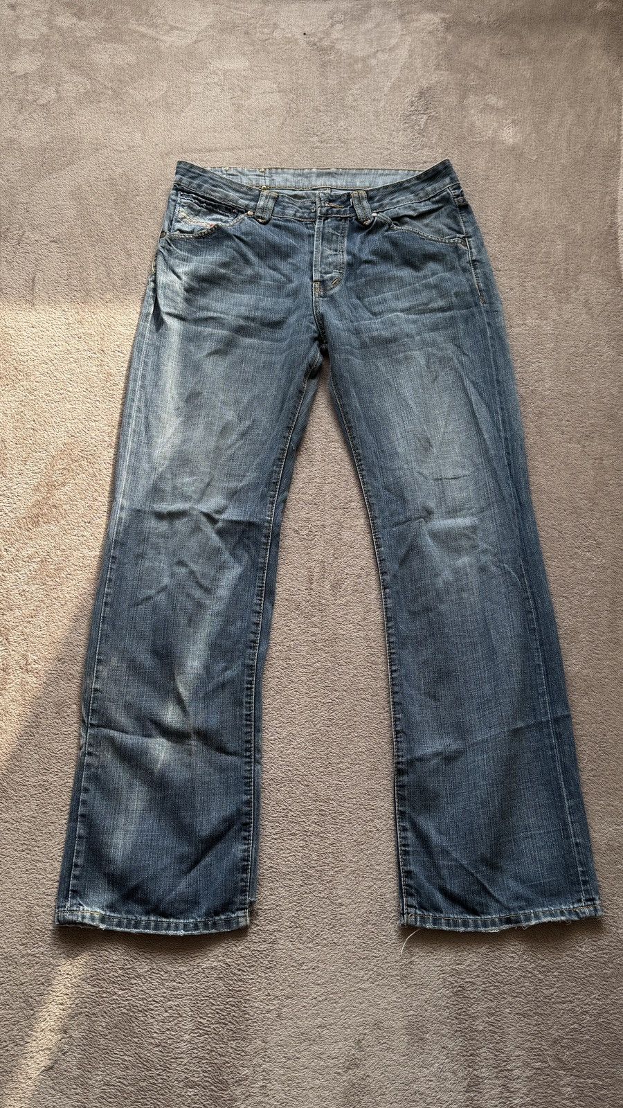 Le Grande Bleu (L.G.B.) Diesel Y2K vintage faded washed denim distressed jeans Size US 32 / EU 48 - 1 Thumbnail