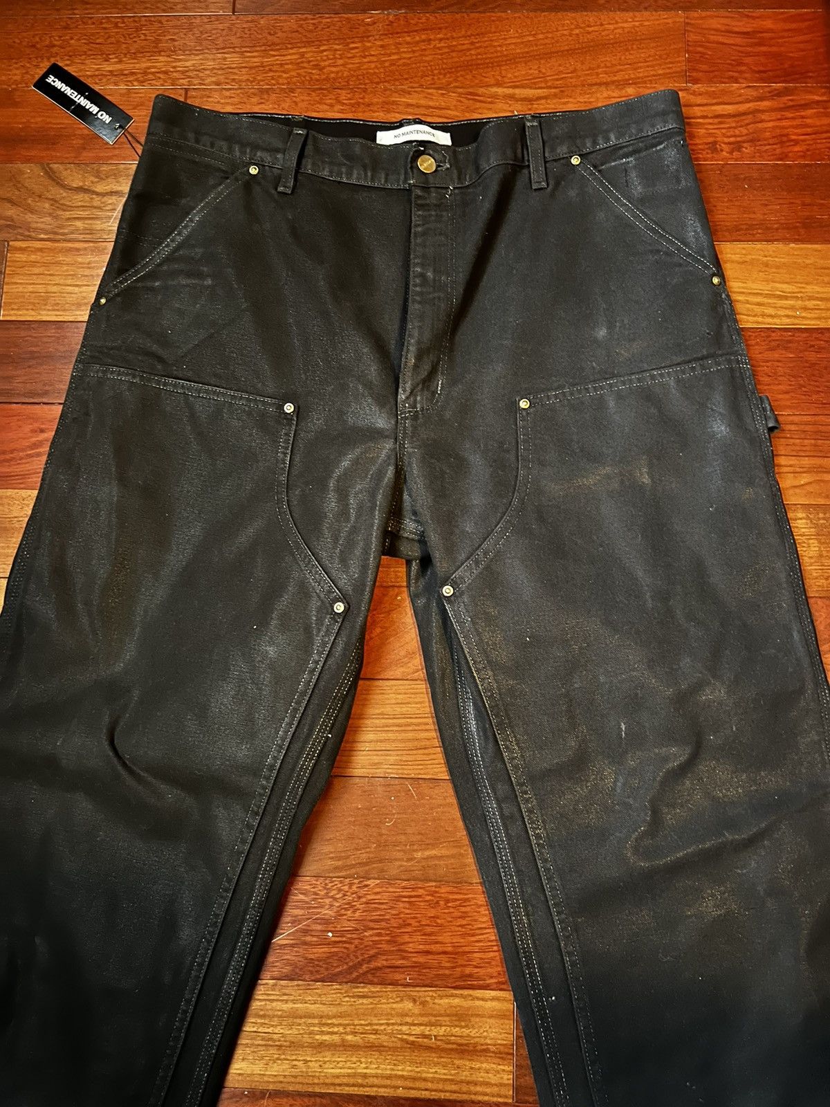 No Maintenance No Maintenance Black Waxed Carpenter Jeans | Grailed