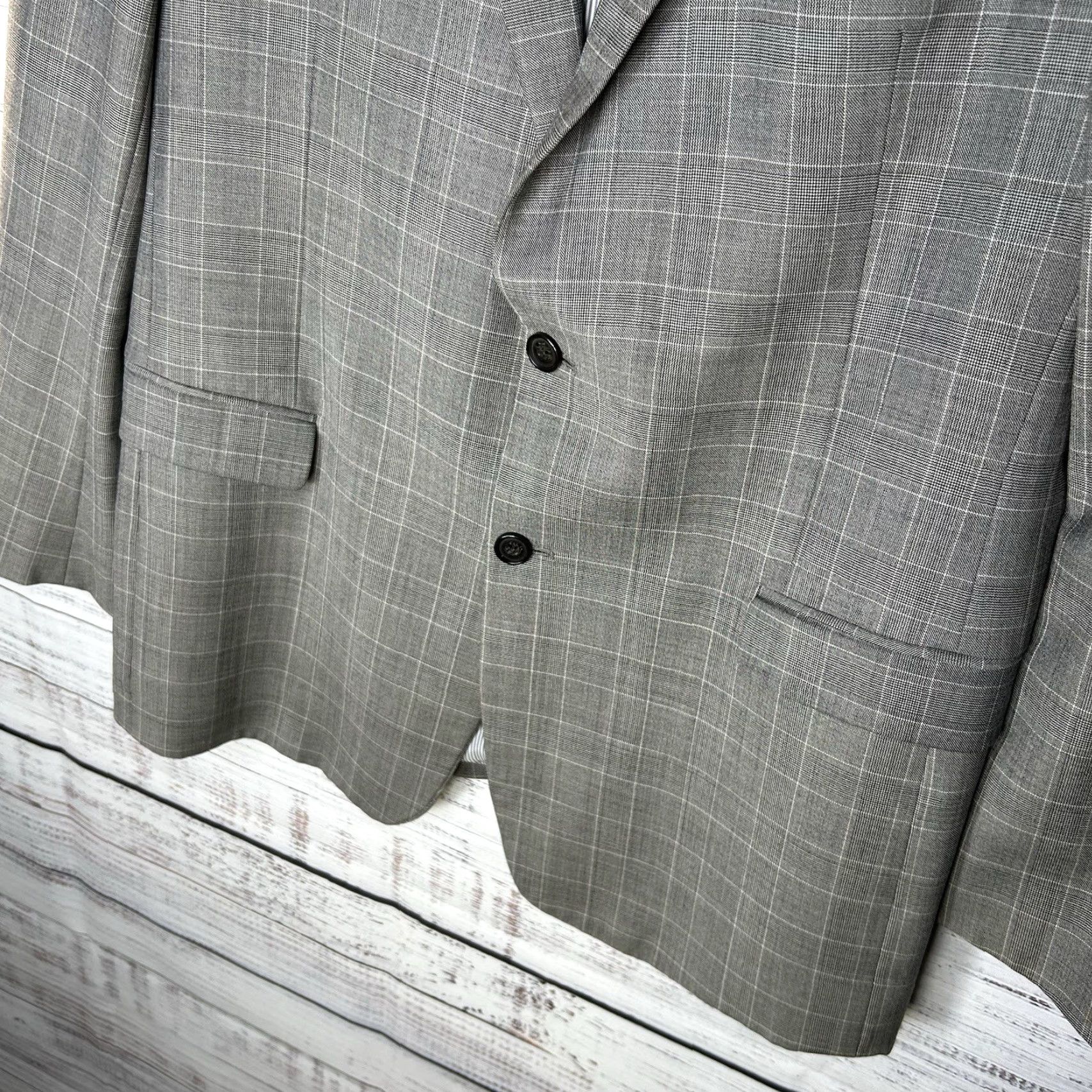 Brooks Brothers Brooks Brothers Blazer Jacket Explorer Fitzgerald Fit Gray Check 42L Size 42R - 4 Thumbnail