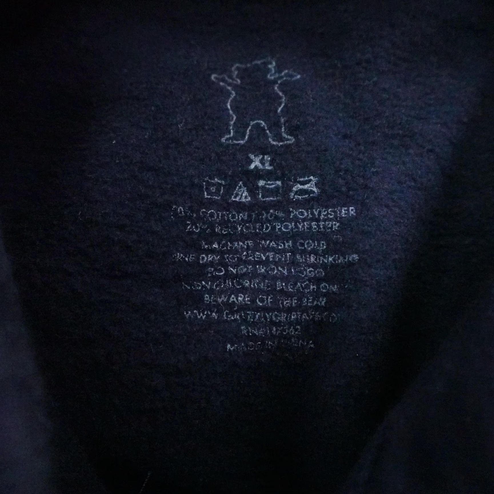 Vintage Grizzly Griptape Hoodie Mens XL Blue Zip Sweatshirt Skateboarding Outdoor Rowing Full Zip Hooded Pockets Embroidered Logo - Regular Fit Sweatshirt Size US XL / EU 56 / 4 - 7 Thumbnail