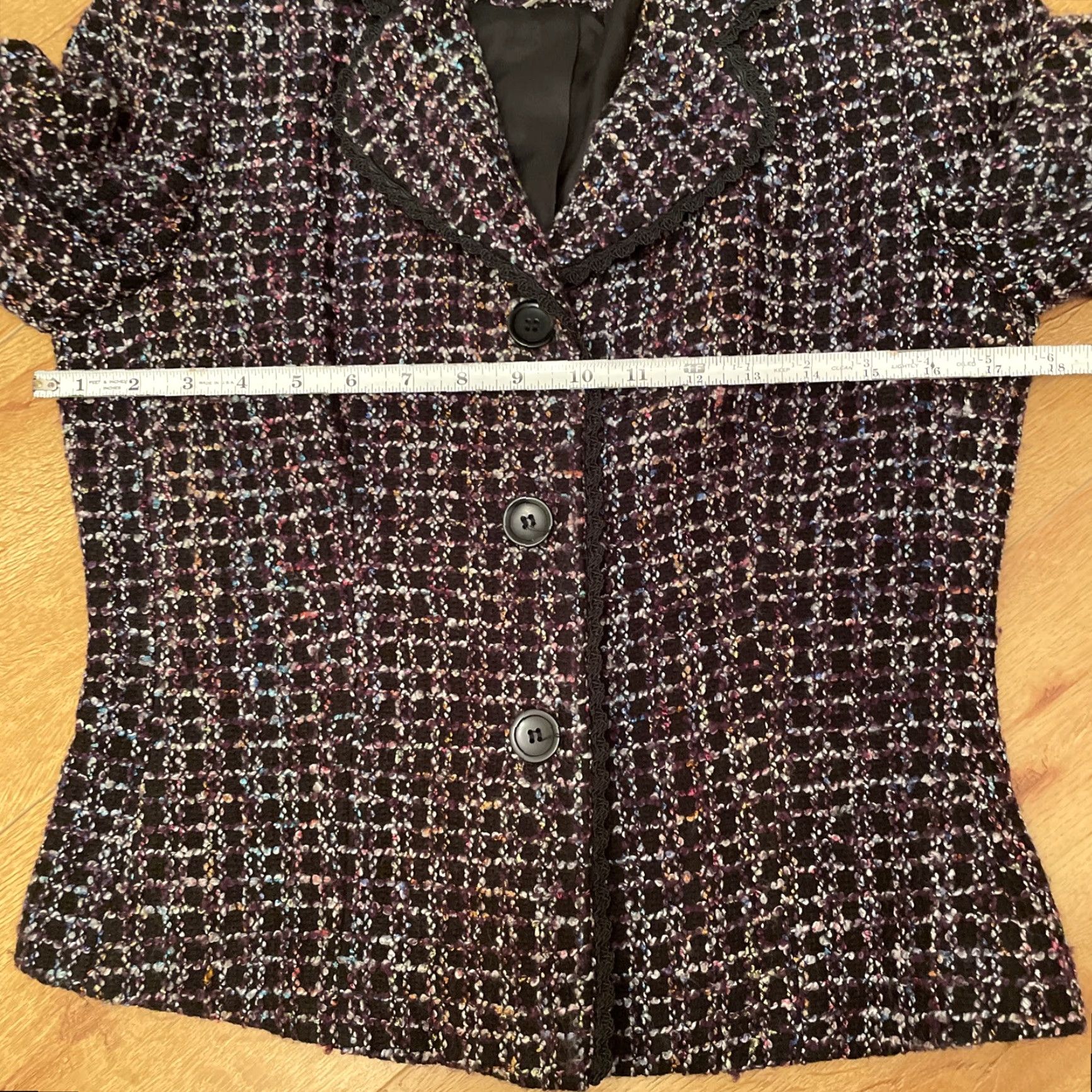 Vintage VINTAGE Alessandro Tweed Blazer Women 4 Button Lined Jacket Plaid Scalloped Edge Blazer Size S / US 4 / IT 40 - 6 Thumbnail