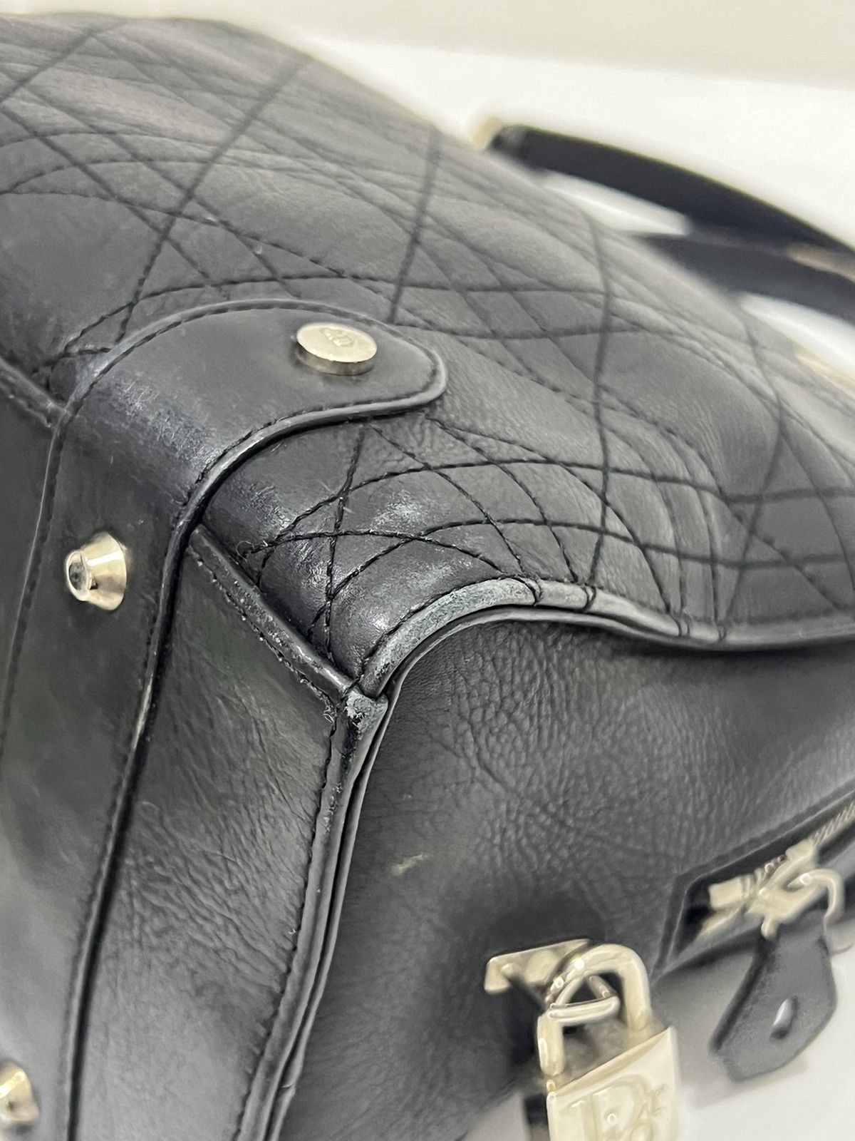 Dior Christian Dior Lady cannage handbag leather black Size ONE SIZE - 15 Thumbnail