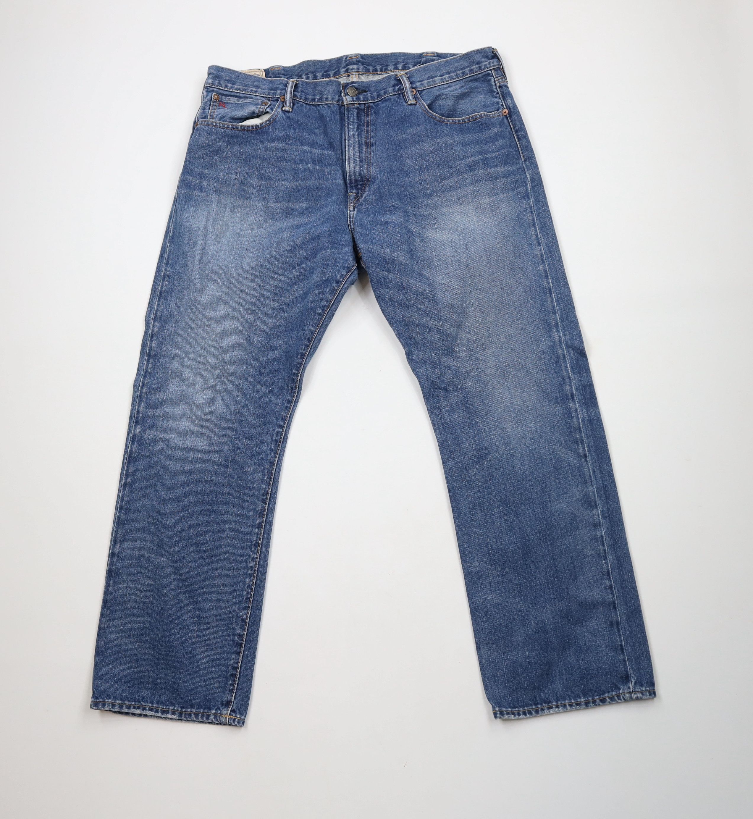 Ralph Lauren × Vintage Vintage Ralph Lauren Straight Leg Denim Jeans Blue Cotton Size US 38 / EU 54 - 1 Thumbnail