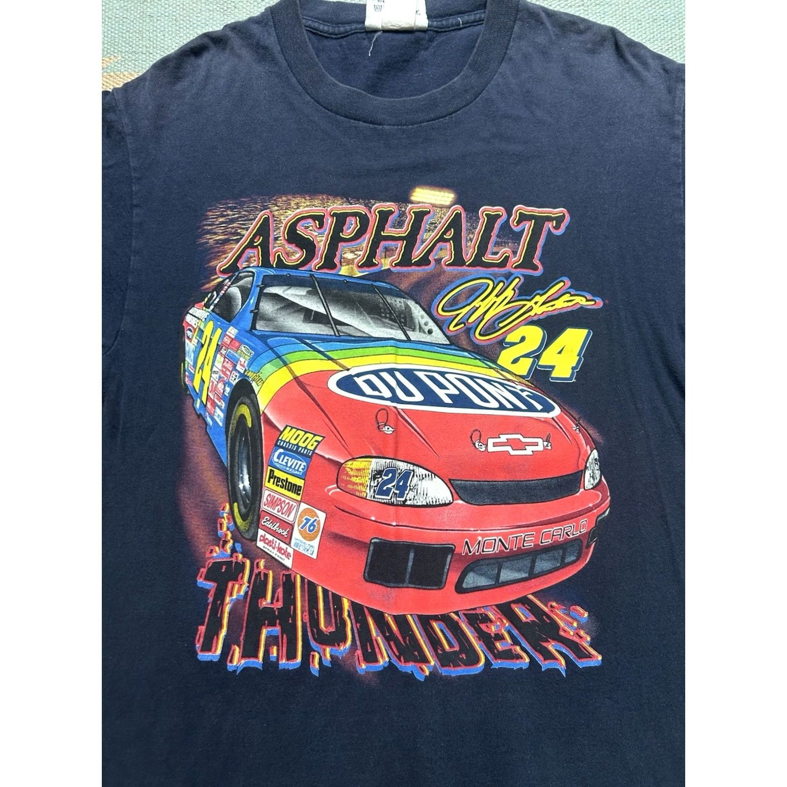 NASCAR VINTAGE 90s T SHIRT Jeff Gordon nascar racing asphalt thunder lightning Medium Blue Mens Shirt 90s Tumbling? Size US M / EU 48-50 / 2 - 2 Thumbnail
