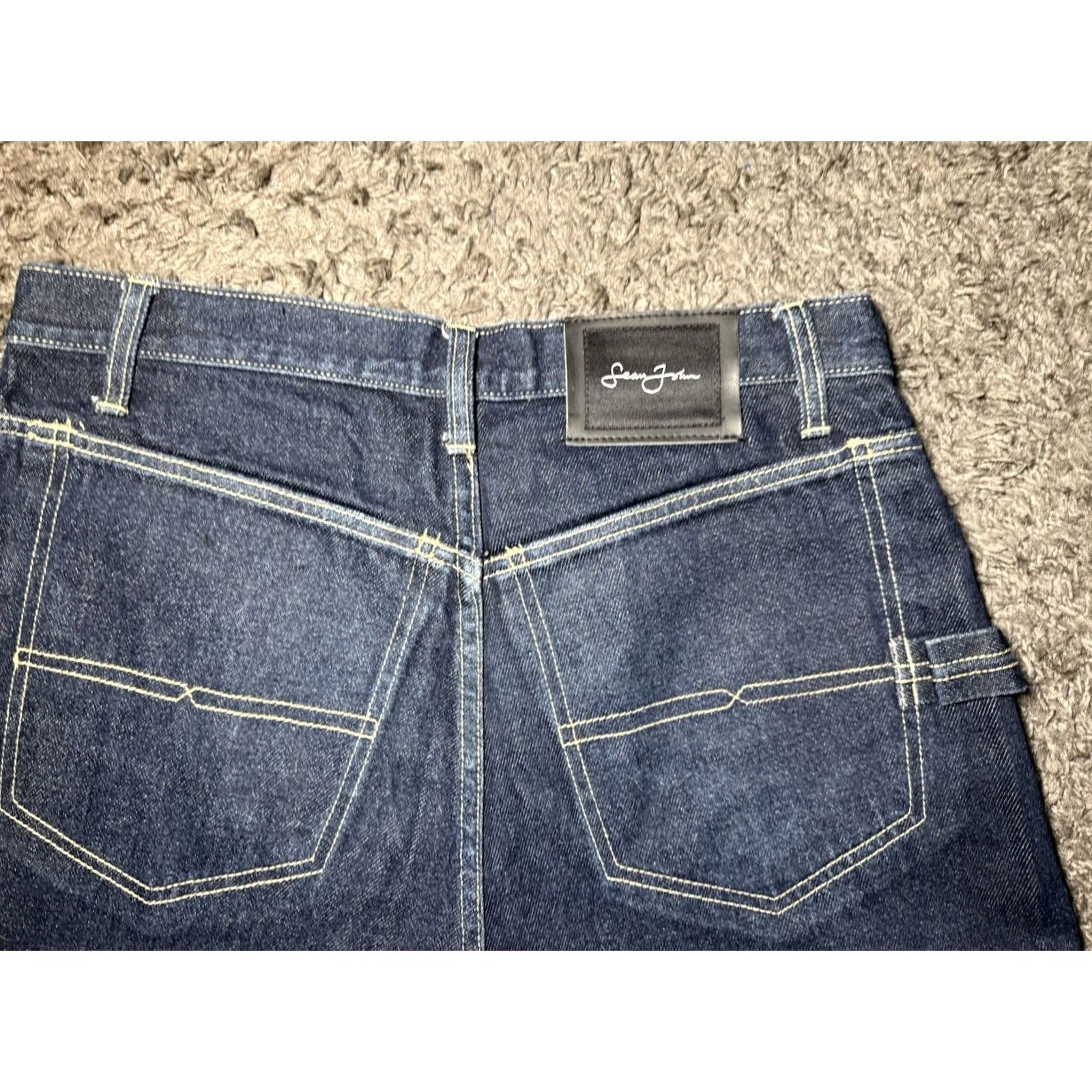 Sean John VINTAGE SEAN JOHN BAGGY JEAN SHORTS DARK WASH HIP HOP STYLE 90s Y2K 32 Mens Size US 32 / EU 48 - 5 Thumbnail