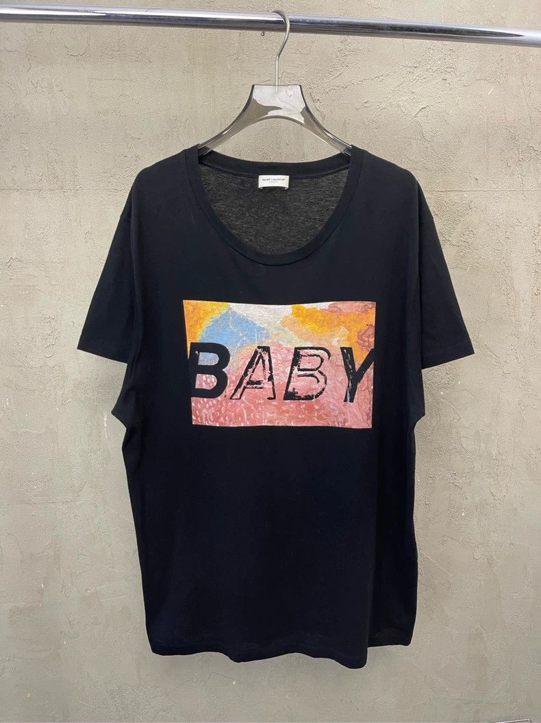 Saint Laurent Paris Saint Laurent ParisBlack baby monogrammed crewneck short s Size US XL / EU 56 / 4 - 1 Thumbnail