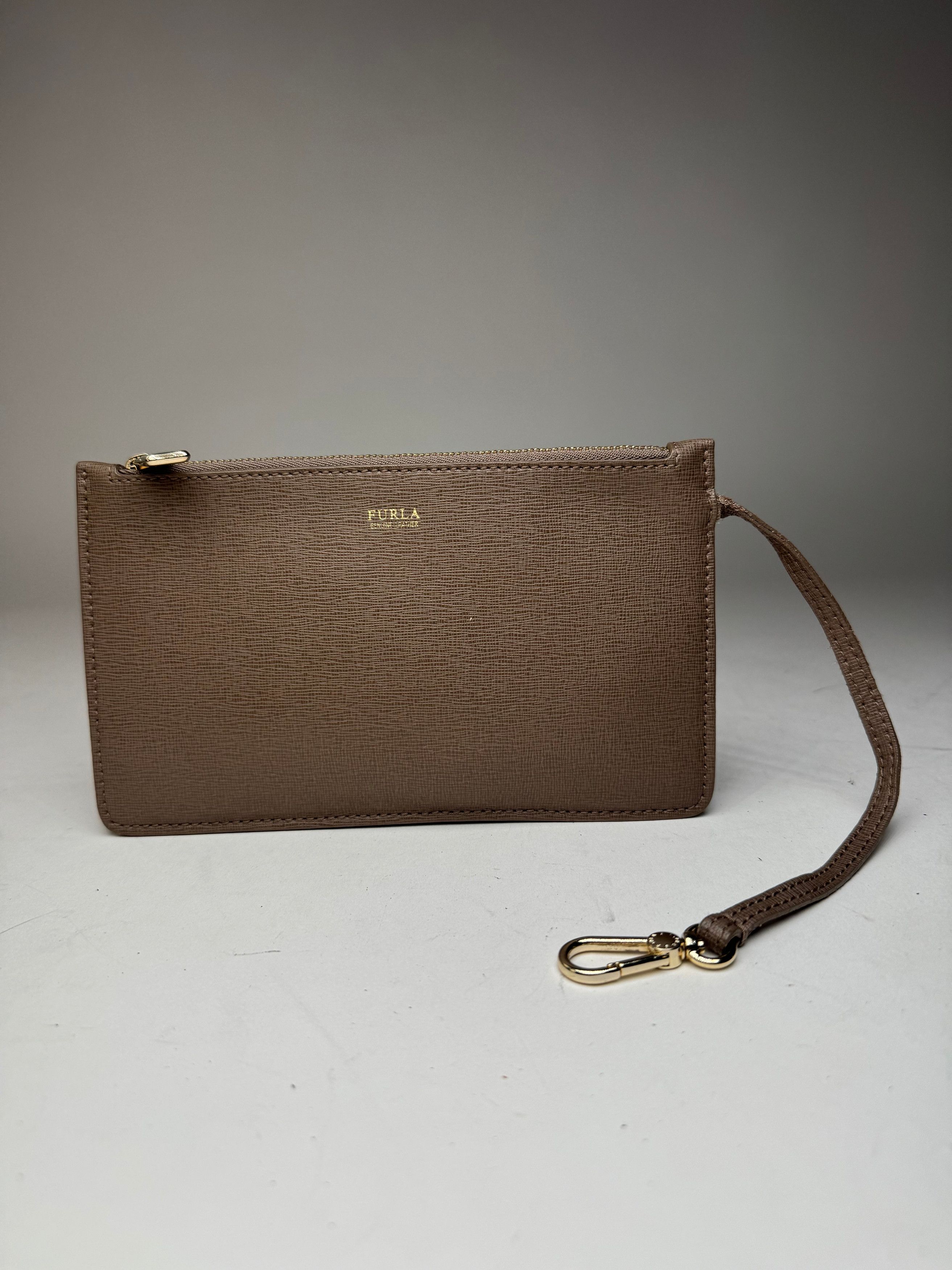 Furla Vintage Leather Clutch Grey Size ONE SIZE - 1 Thumbnail
