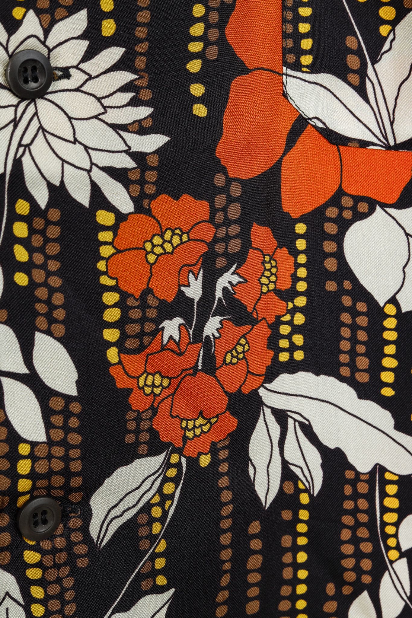 Prada Prada 2018 Orange Silk Hawaiian Print Bowling Shirt Size S / US 4 / IT 40 - 8 Thumbnail