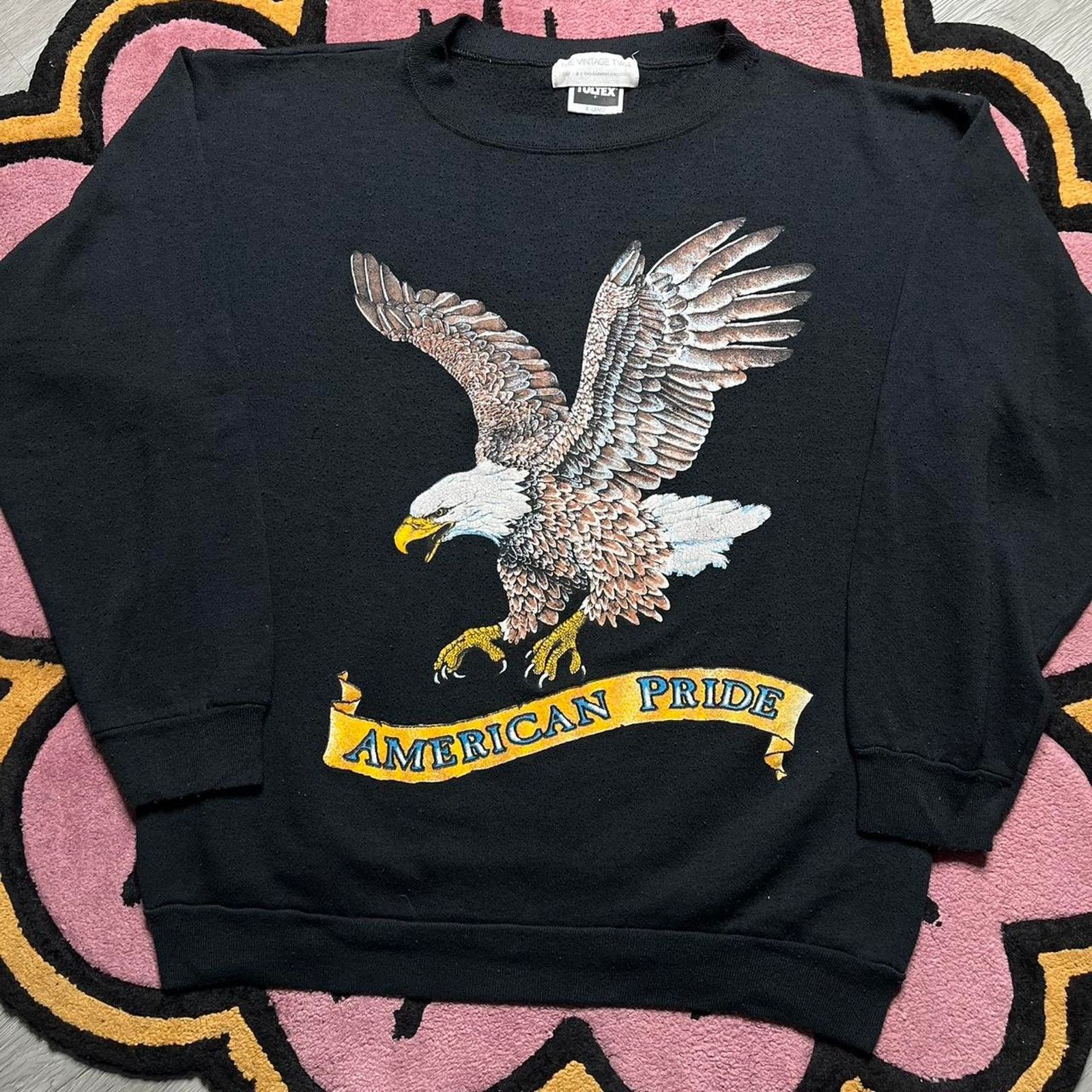 Other Vintage 90’s American Pride Bald Eagle Crewneck Sweatshirt Size US XL / EU 56 / 4 - 2 Thumbnail