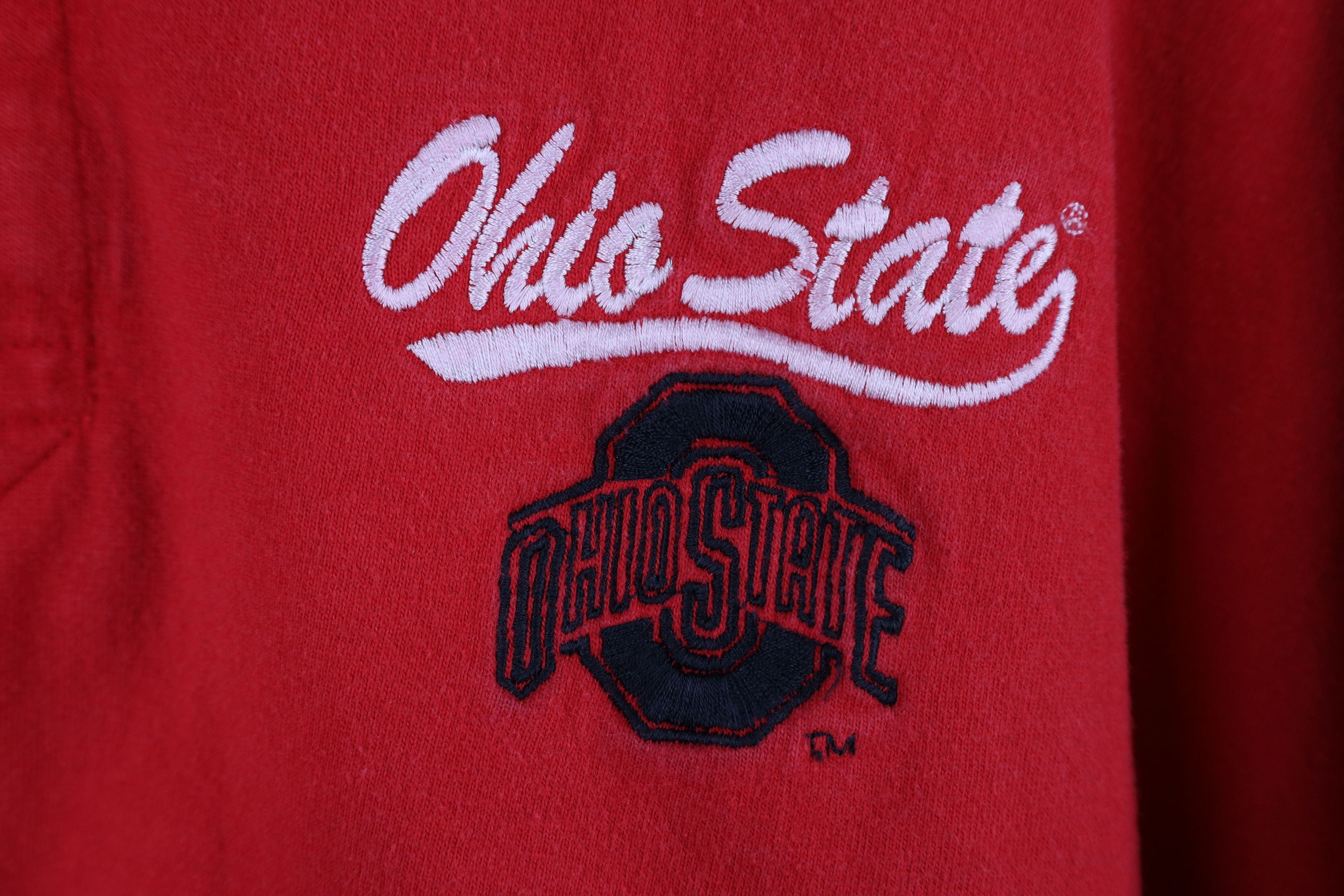 Vintage Vintage 90s Script Ohio State University Football Polo Red Size US L / EU 52-54 / 3 - 4 Thumbnail
