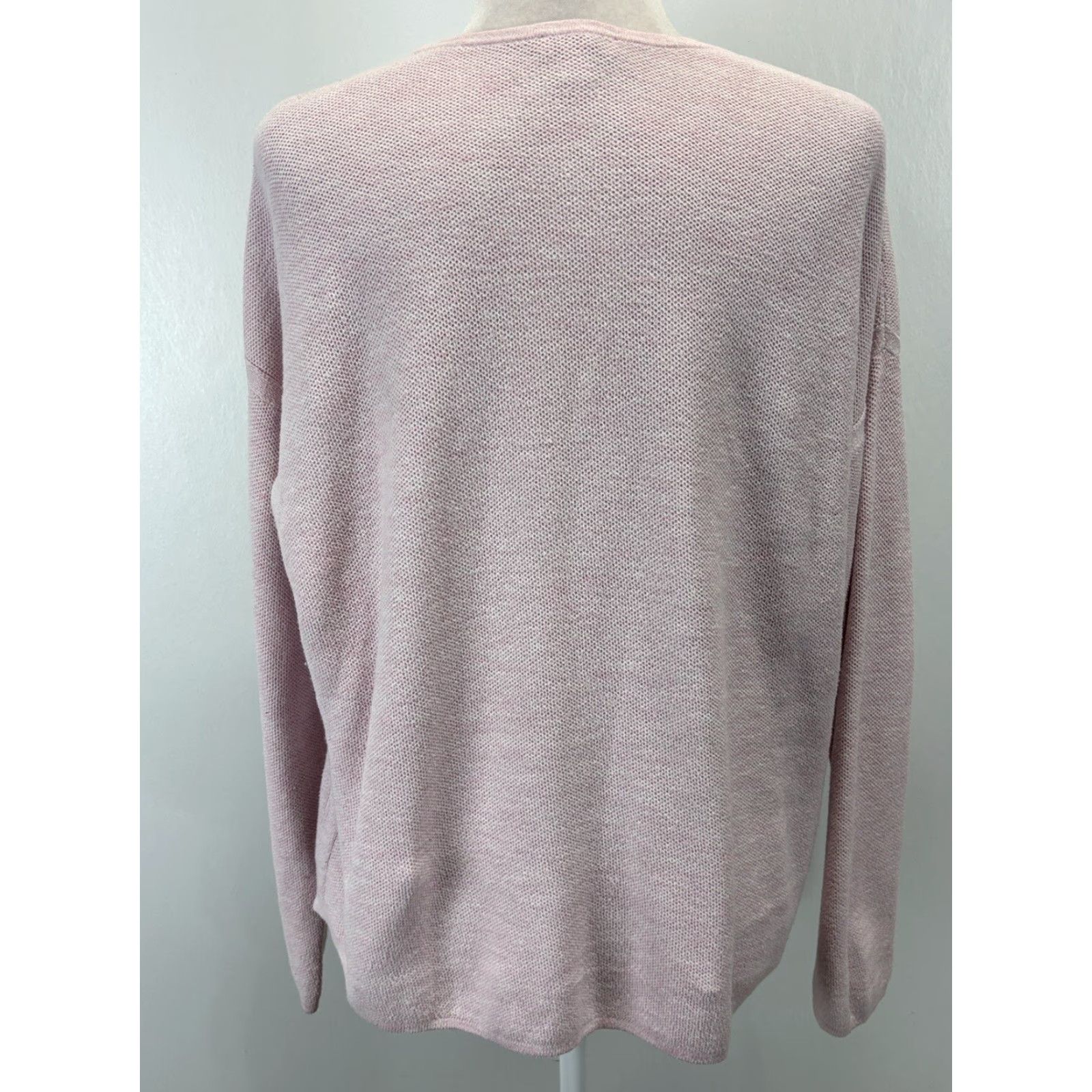 J. Jill J. Jill Tie Front Sweater Women's Large Pink Beach Coastal Cotton Blend Size L / US 10 / IT 46 - 3 Thumbnail