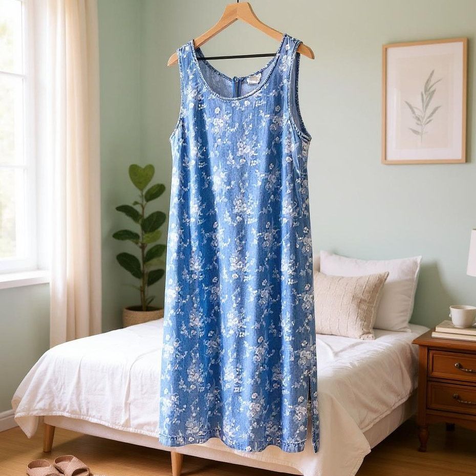 Other COLDWATER CREEK Vintage 90s Teacher Denim Dress Womens 20W Size XXL / US 16-18 / IT 52-54 - 8 Thumbnail