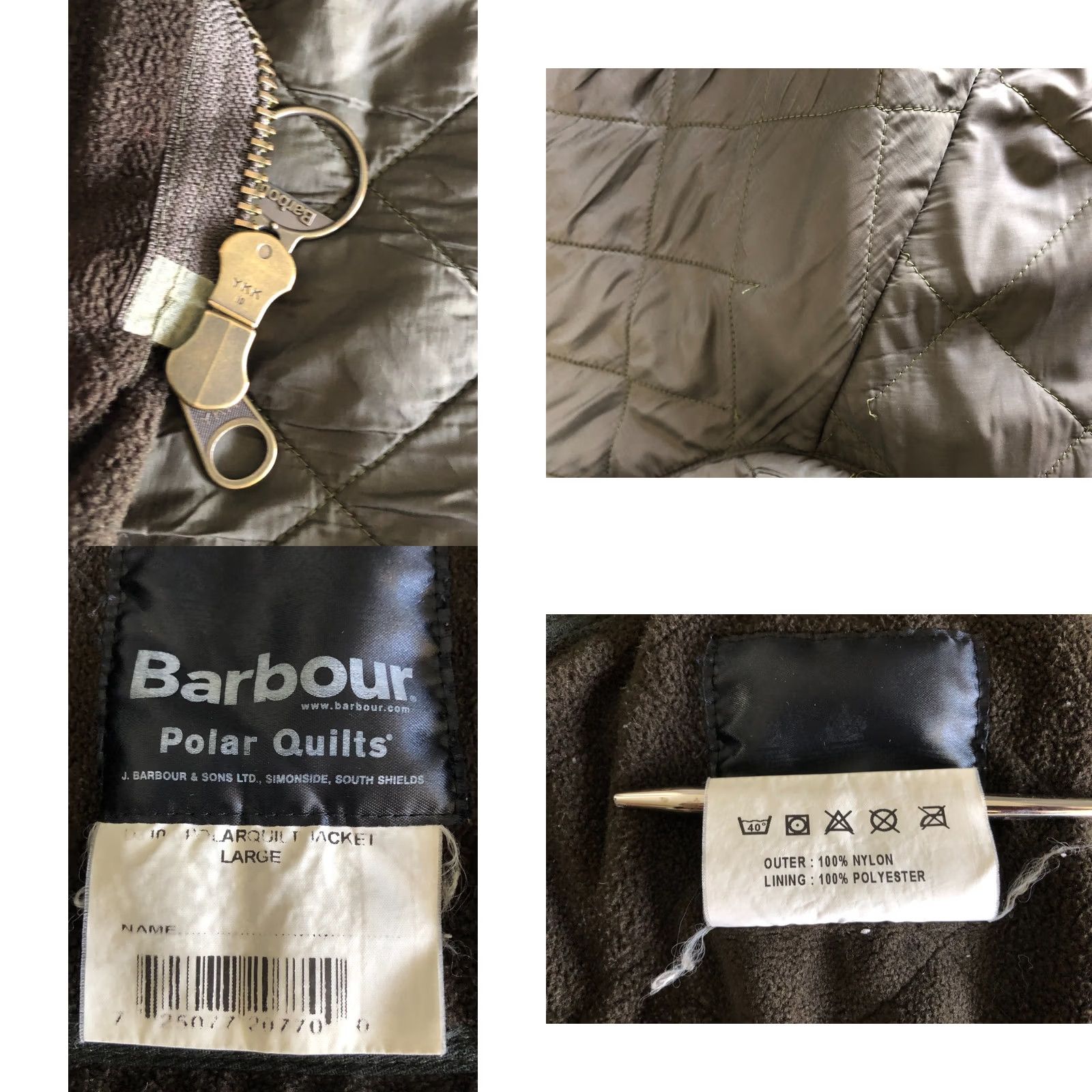 Barbour Barbour Full Zip Jacket Men L Green Nylon Quilted Barbour Size US L / EU 52-54 / 3 - 9 Thumbnail