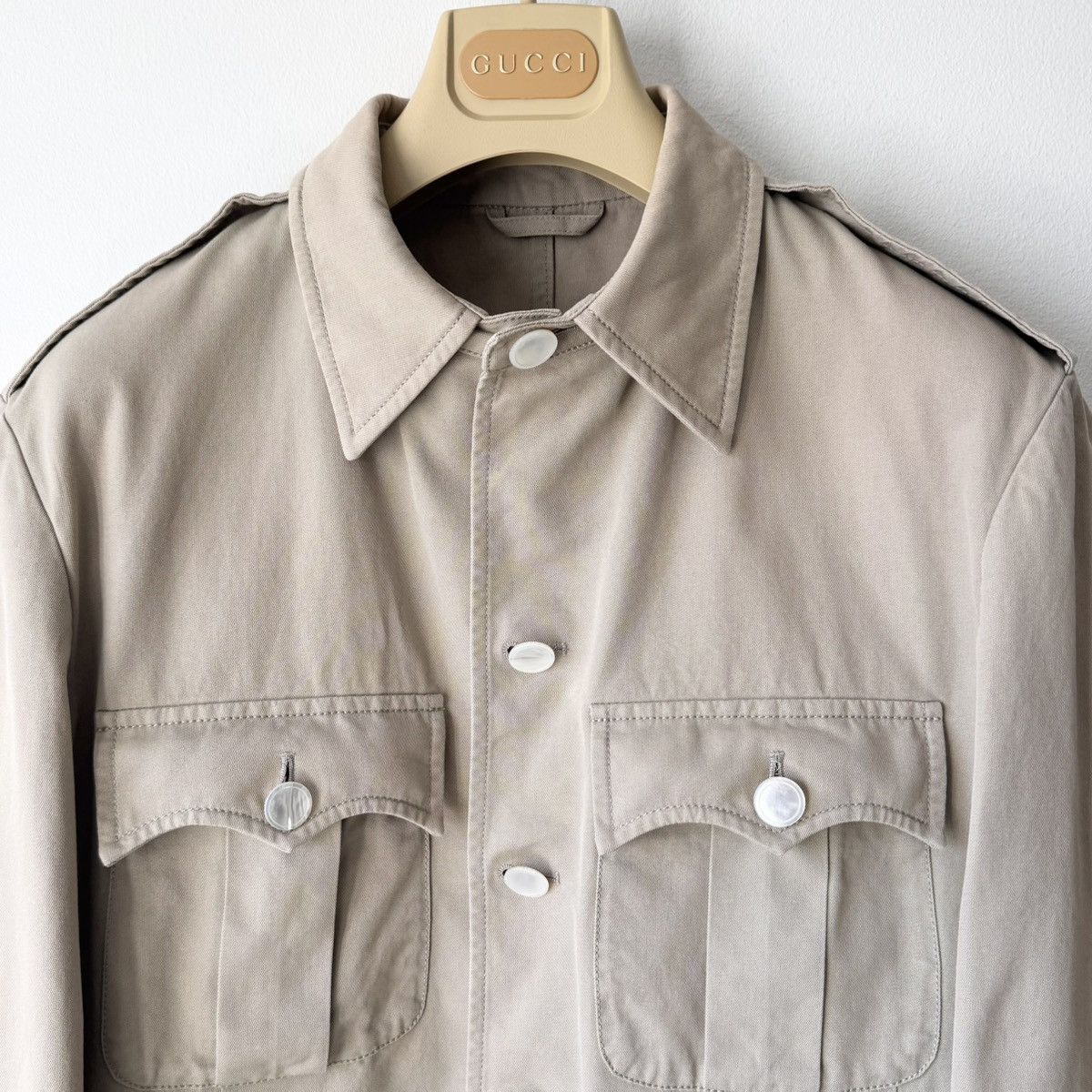 Gucci Gucci By Tom Ford SS2003 Beige Cotton Safari Jacket Size US L / EU 52-54 / 3 - 2 Thumbnail