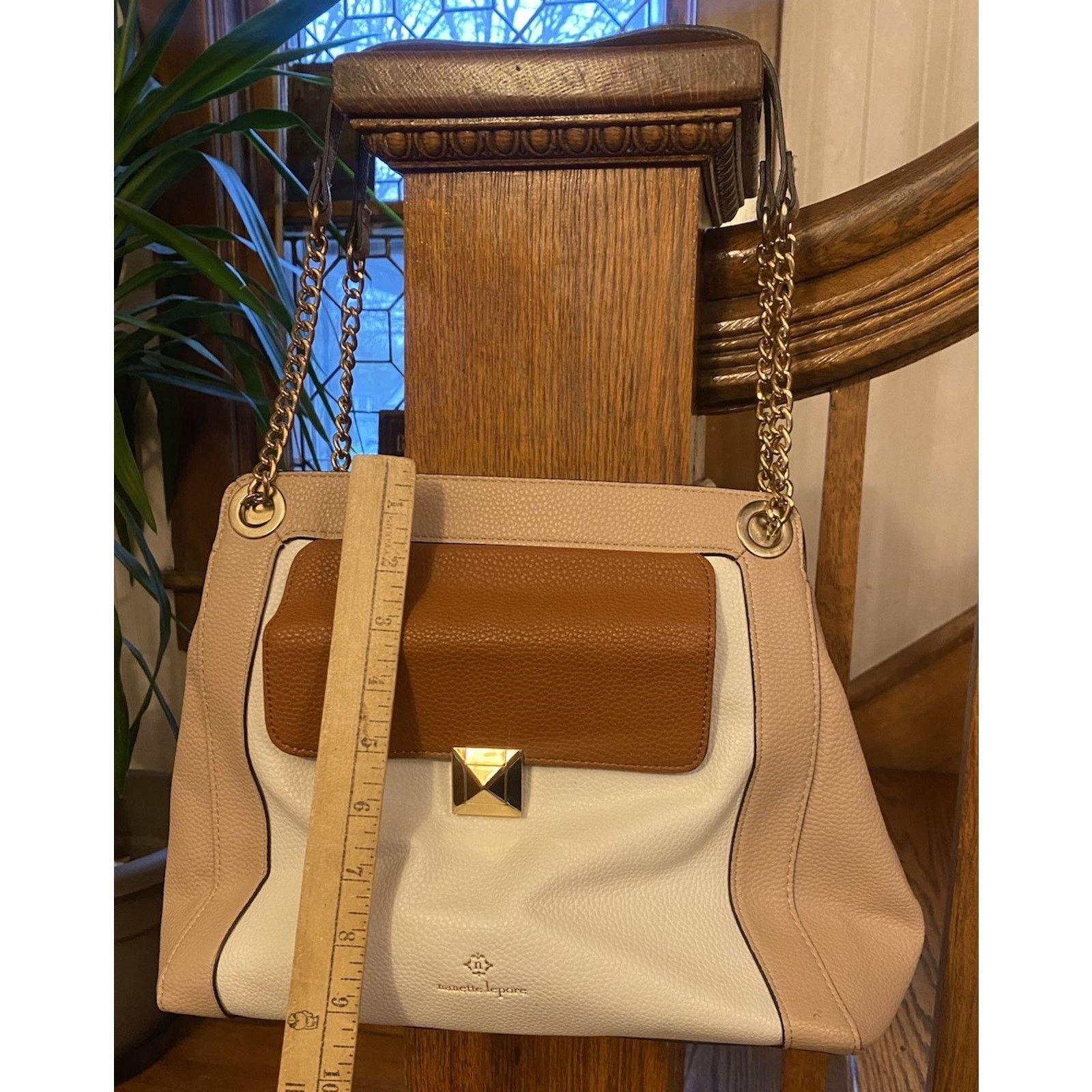 Nanette Lepore Nanette Lepore Handbag Women’s 2 Toned Beige Gold Chain Size ONE SIZE - 10 Thumbnail
